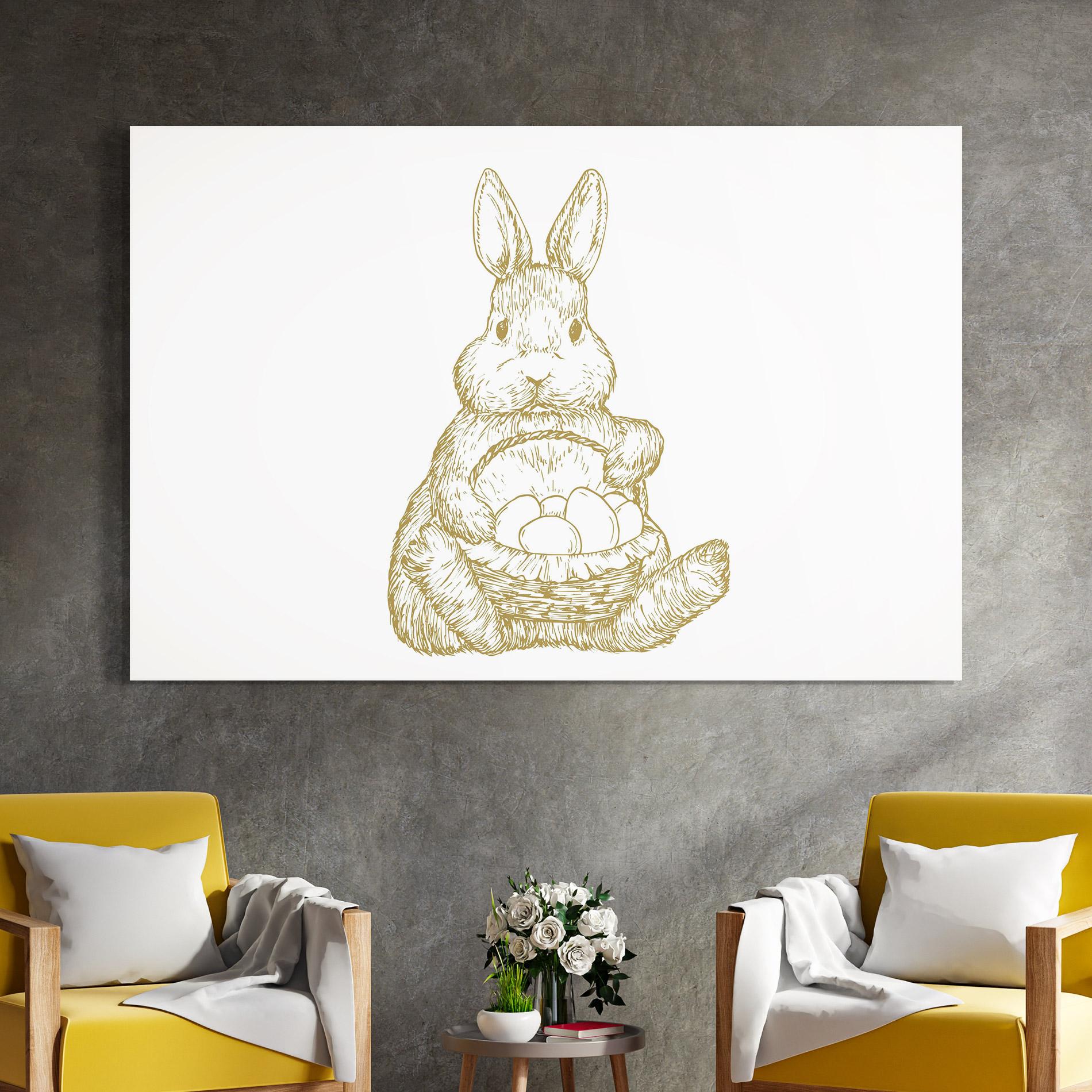 Obraz na Szkle Bunny With Basket mockup 4