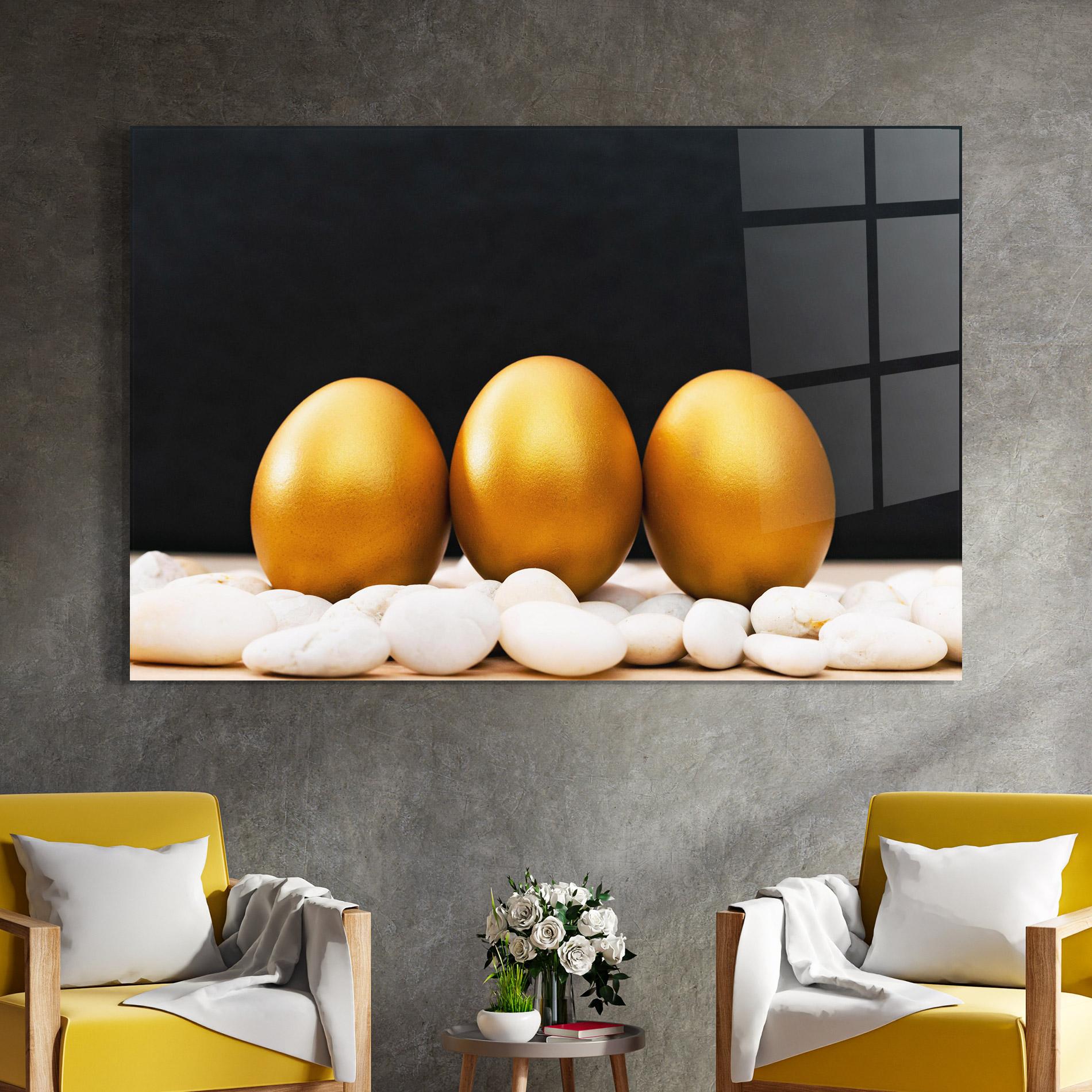 Obraz na Szkle Golden Easter Egg mockup 4