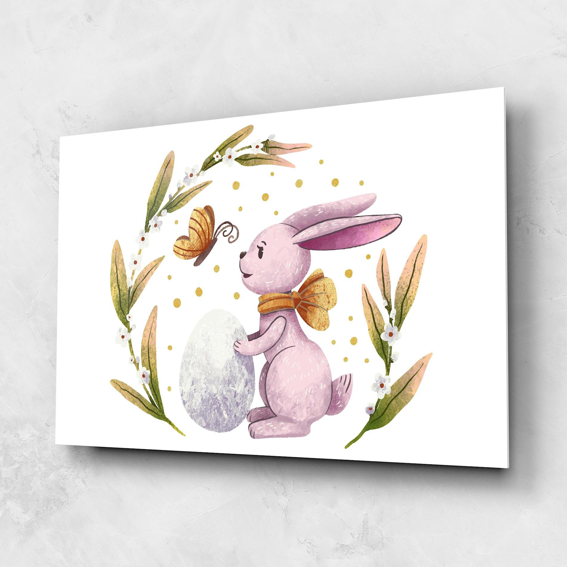 Obraz na Szkle Easter Pink Bunny mockup 1