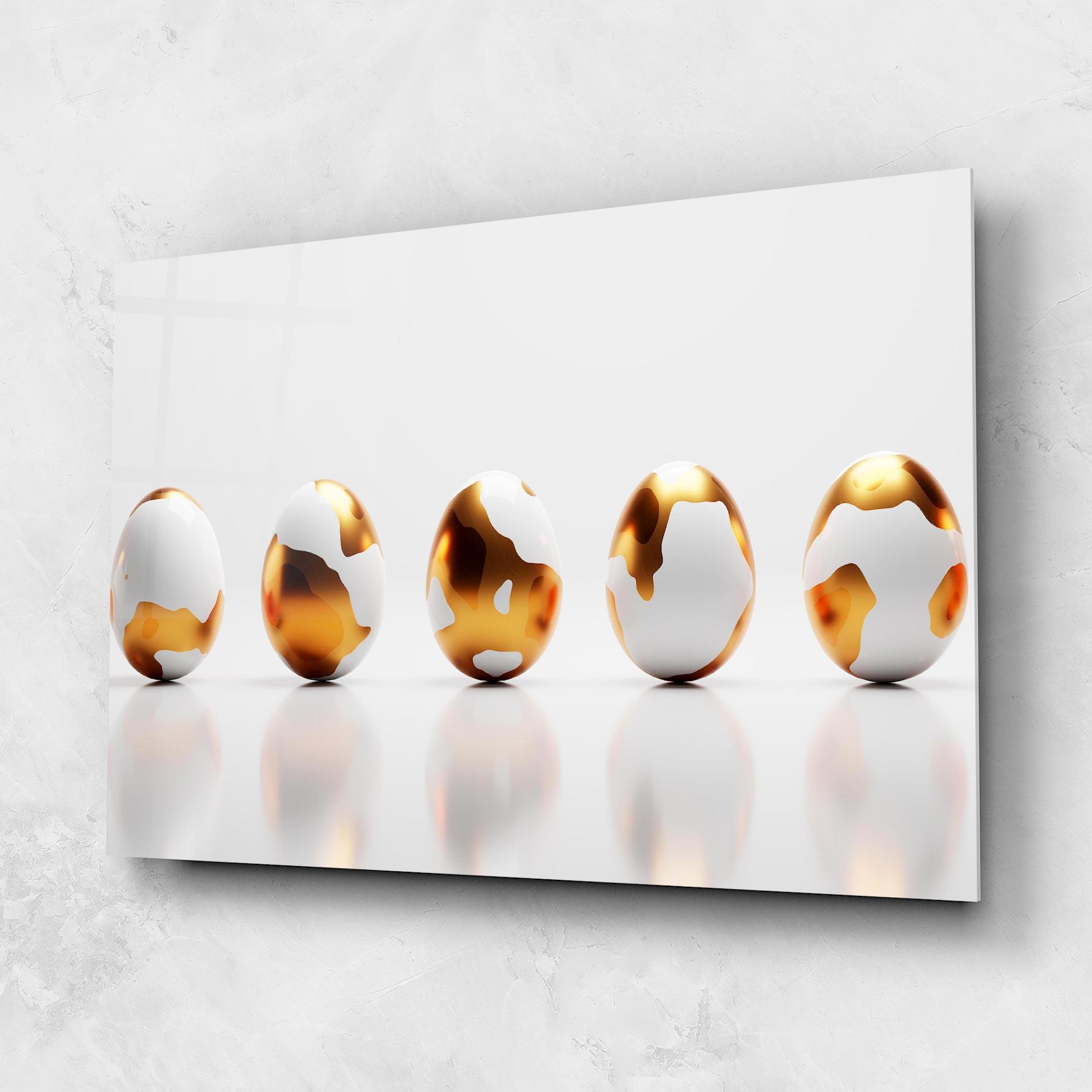 Obraz na Szkle Golden Shiny Eggs mockup 1