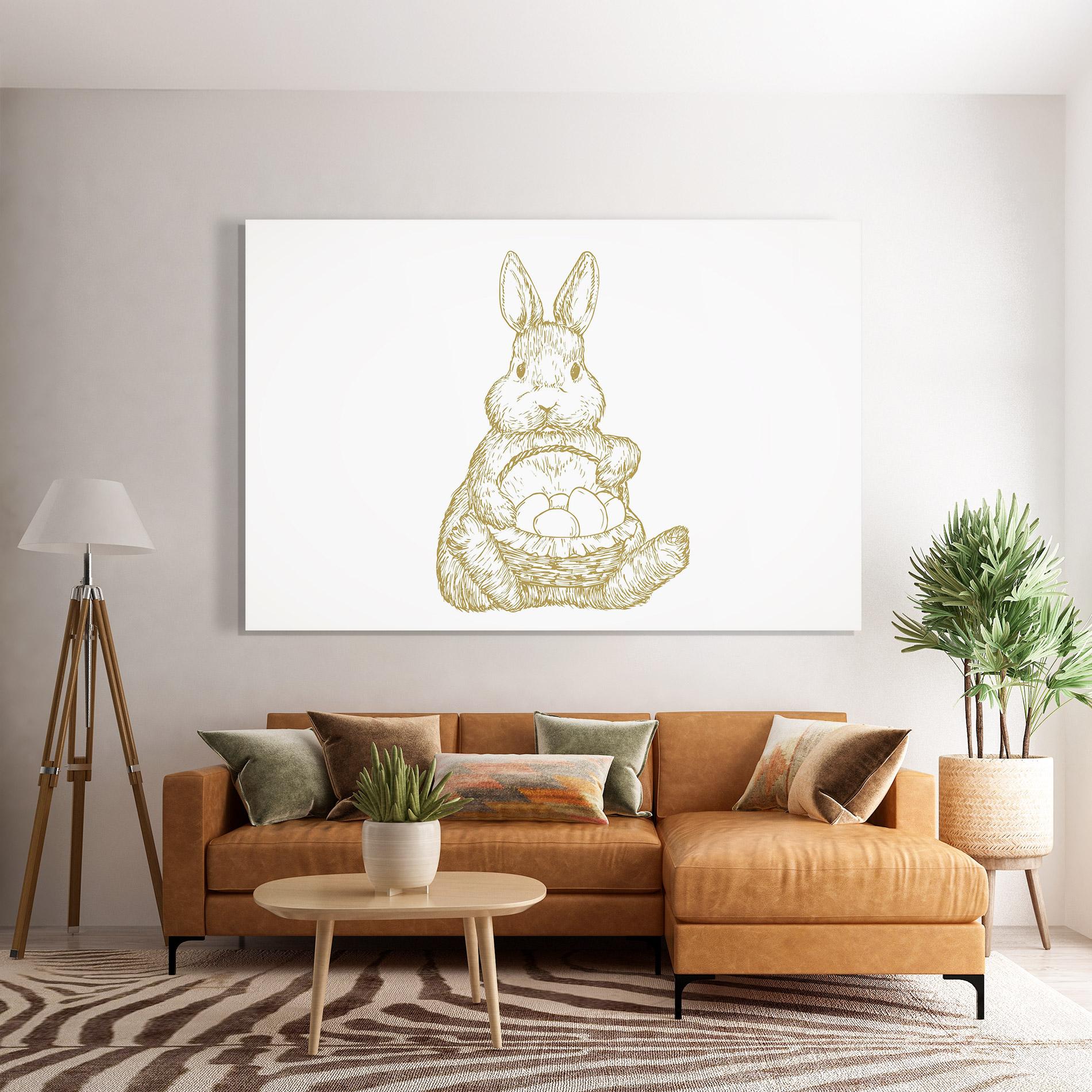 Obraz na Szkle Bunny With Basket mockup 7