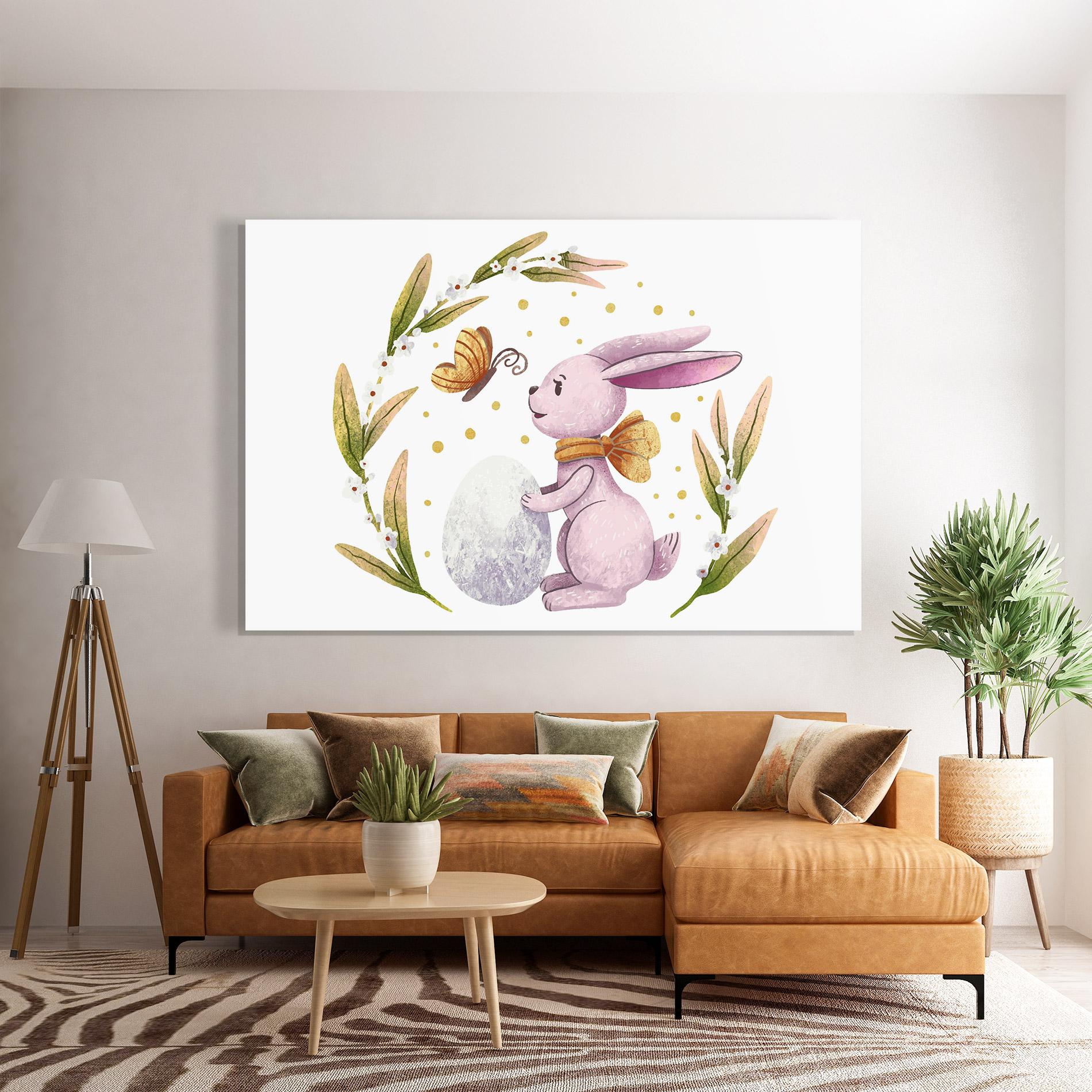 Obraz na Szkle Easter Pink Bunny mockup 7