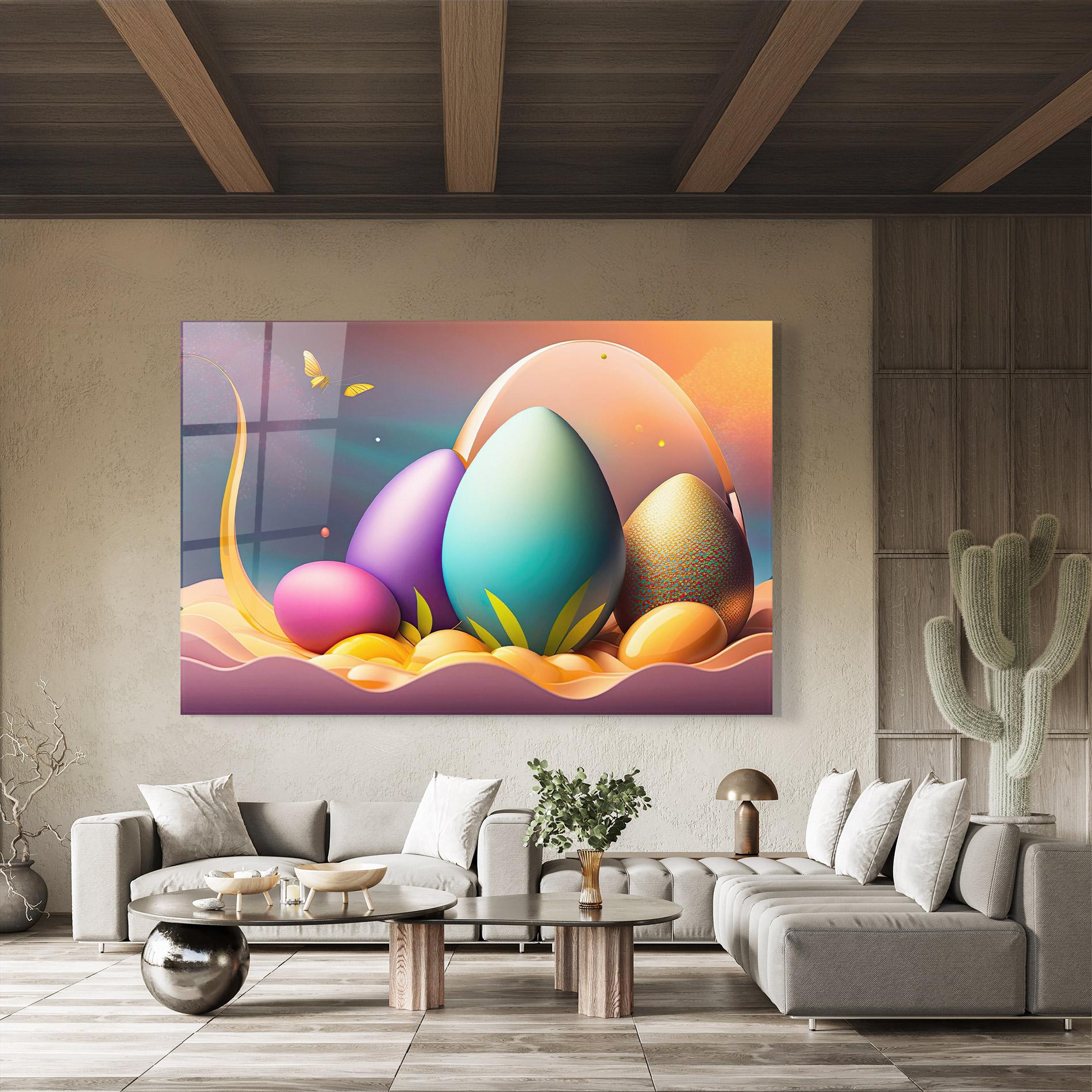 Obraz na Szkle Big Blue Easter Egg mockup 8