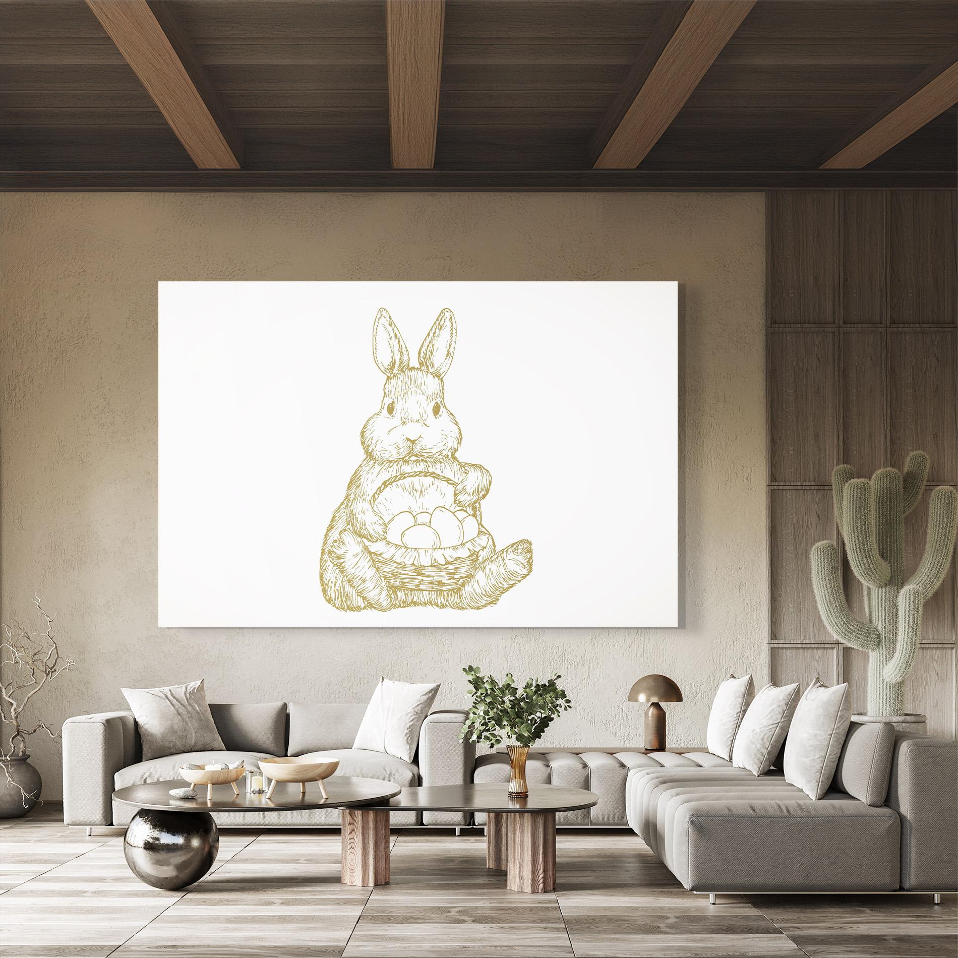 Obraz na Szkle Bunny With Basket mockup 8