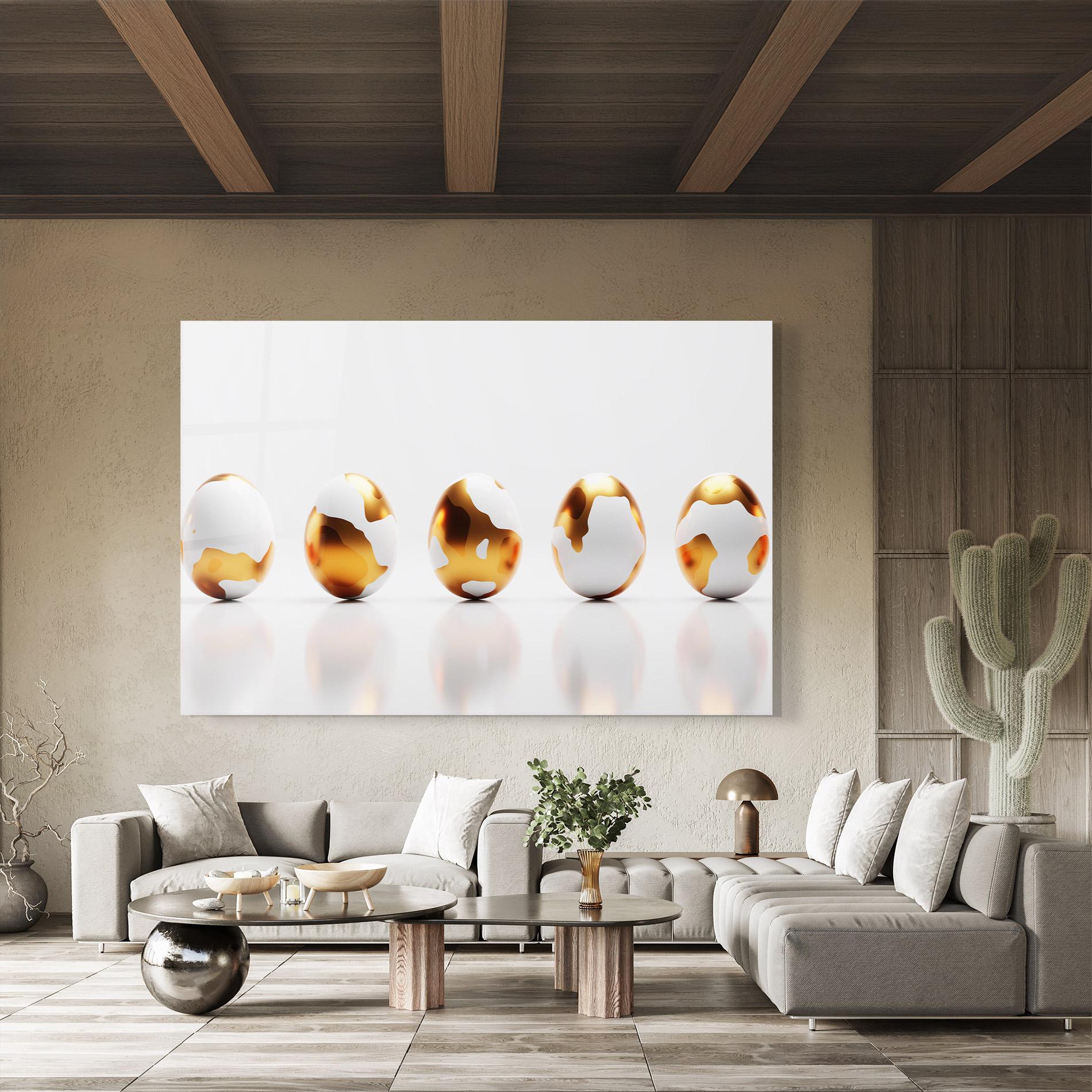Obraz na Szkle Golden Shiny Eggs mockup 8
