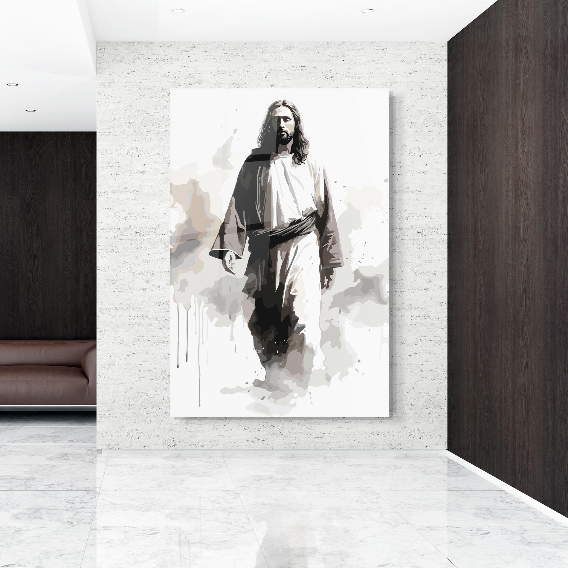 Obraz na Szkle Watercolor Jesus mockup 9