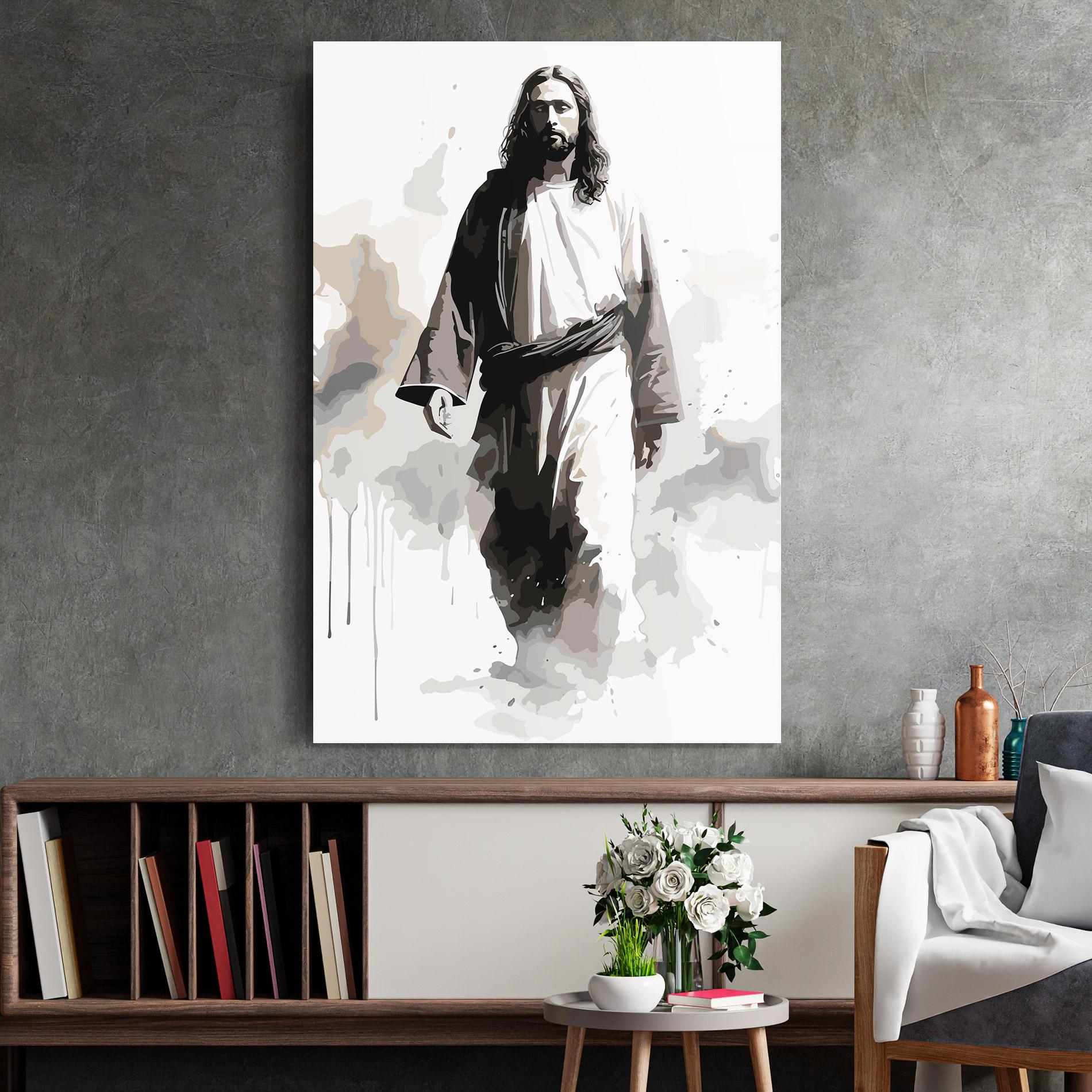 Obraz na Szkle Watercolor Jesus mockup 2