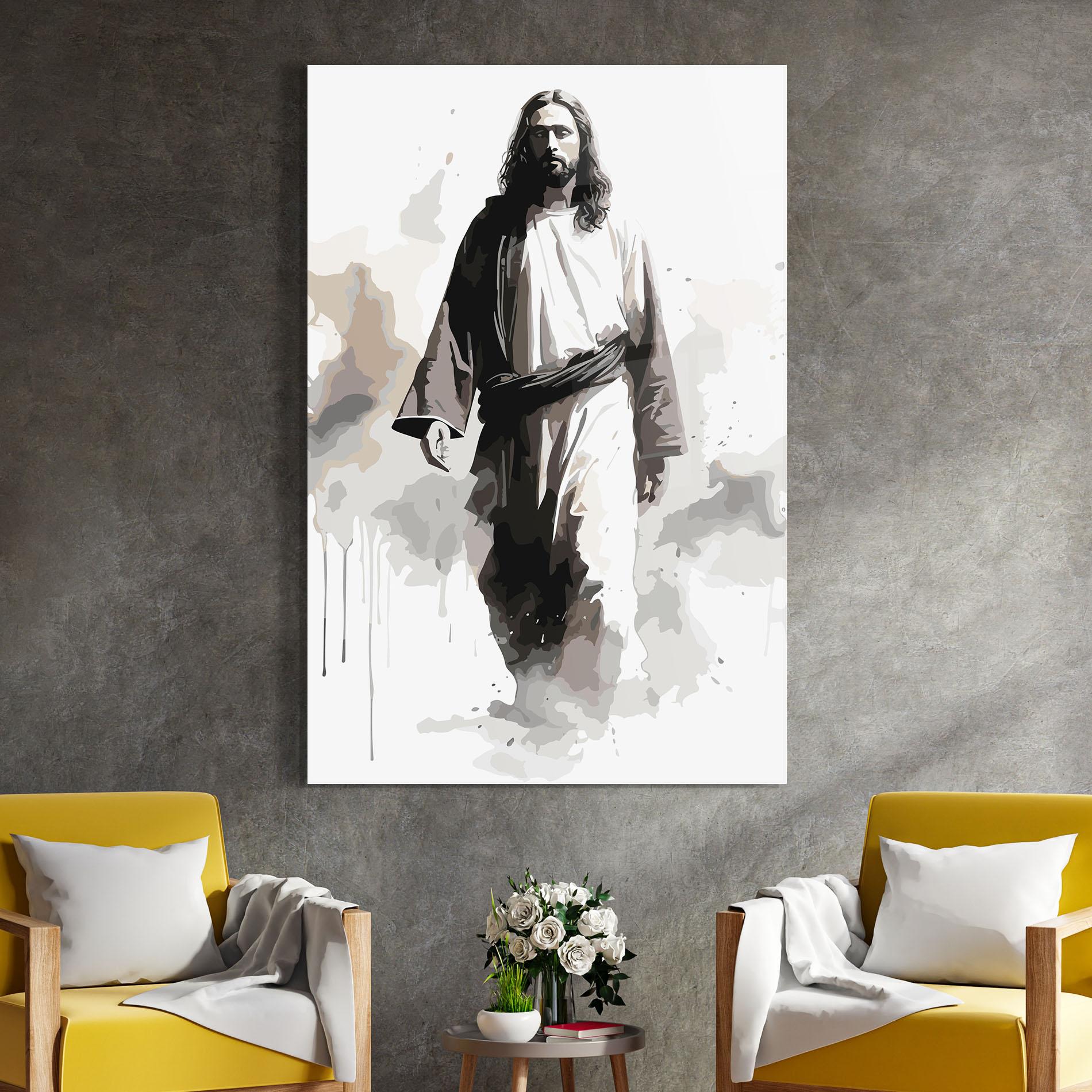Obraz na Szkle Watercolor Jesus mockup 4