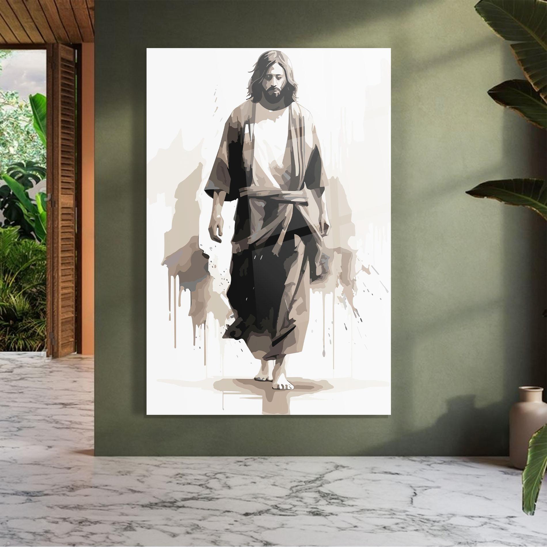 Obraz na Szkle Cream Art Jesus mockup 7