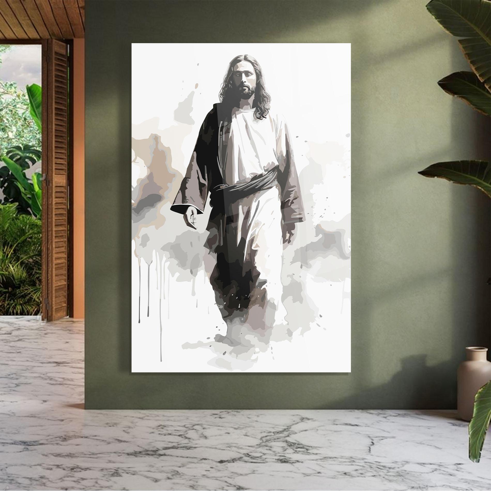 Obraz na Szkle Watercolor Jesus mockup 7