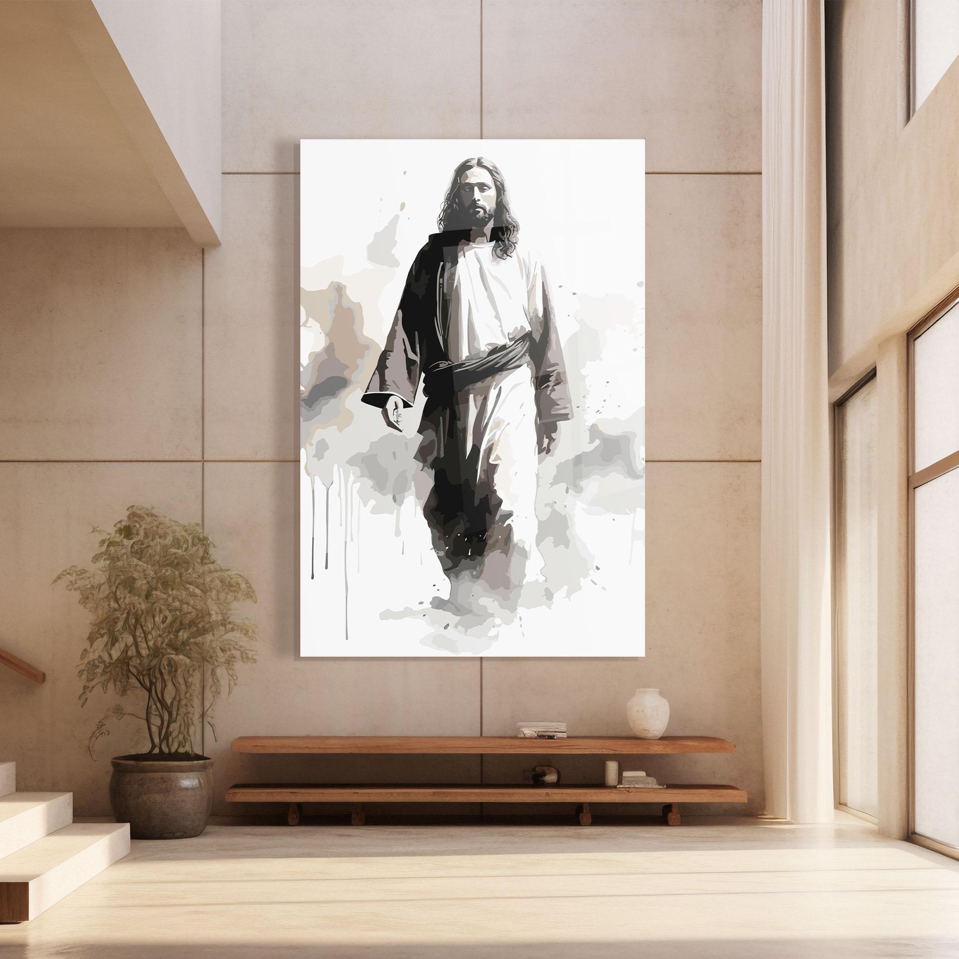 Obraz na Szkle Watercolor Jesus mockup 8