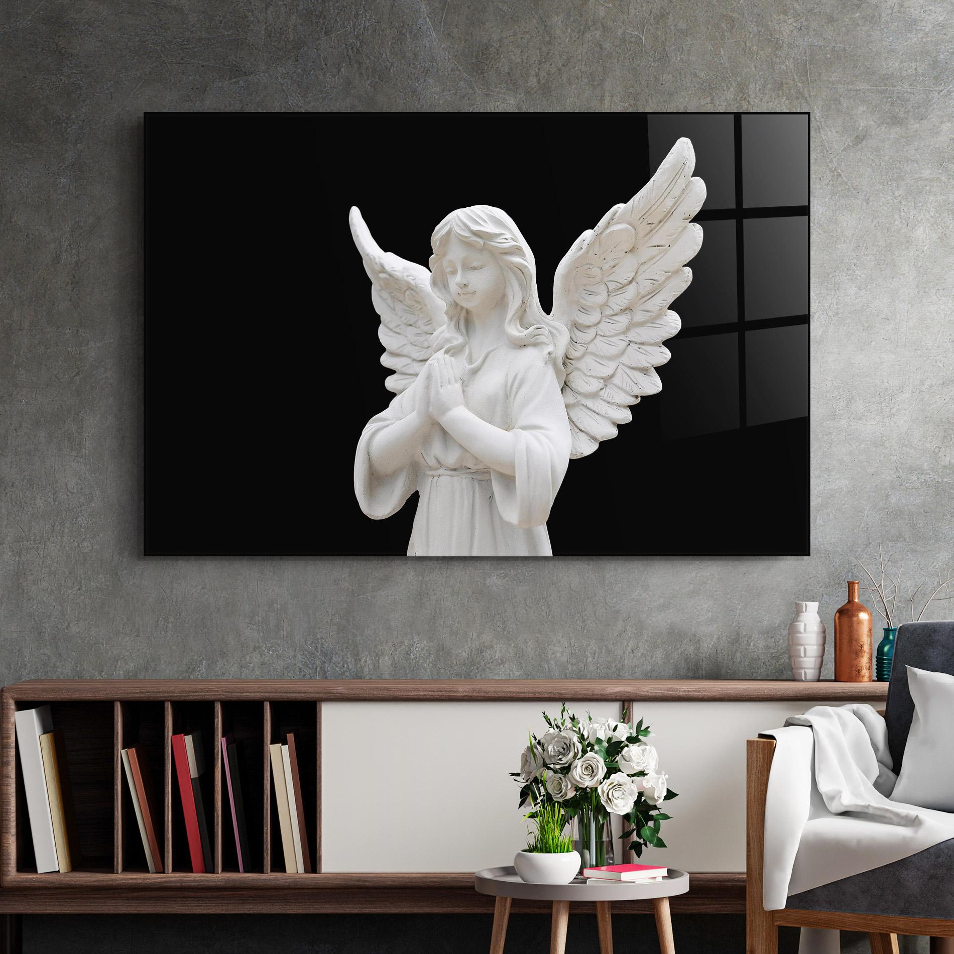 Obraz na Szkle Pretty Angel Statues mockup 2
