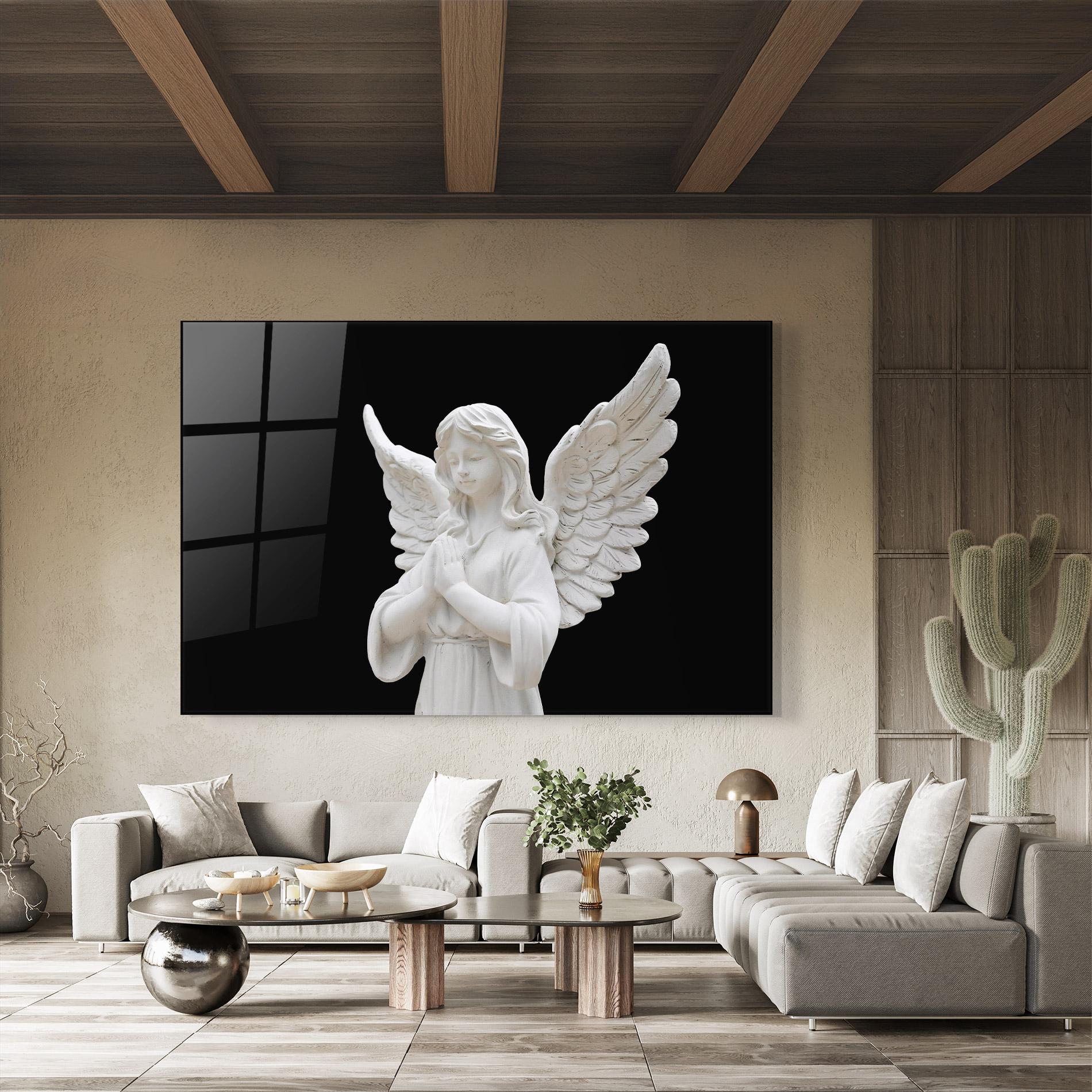 Obraz na Szkle Pretty Angel Statues mockup 8