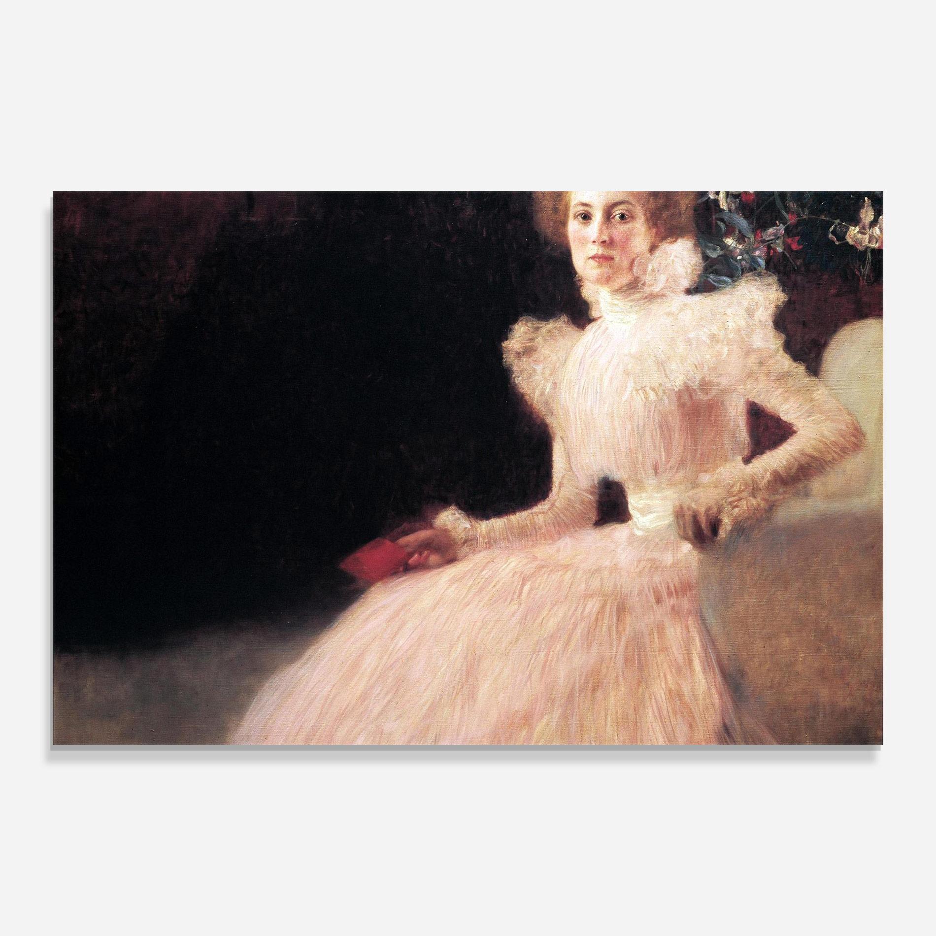 Obraz na Szkle Gustav Klimt Pink Dress mockup 0