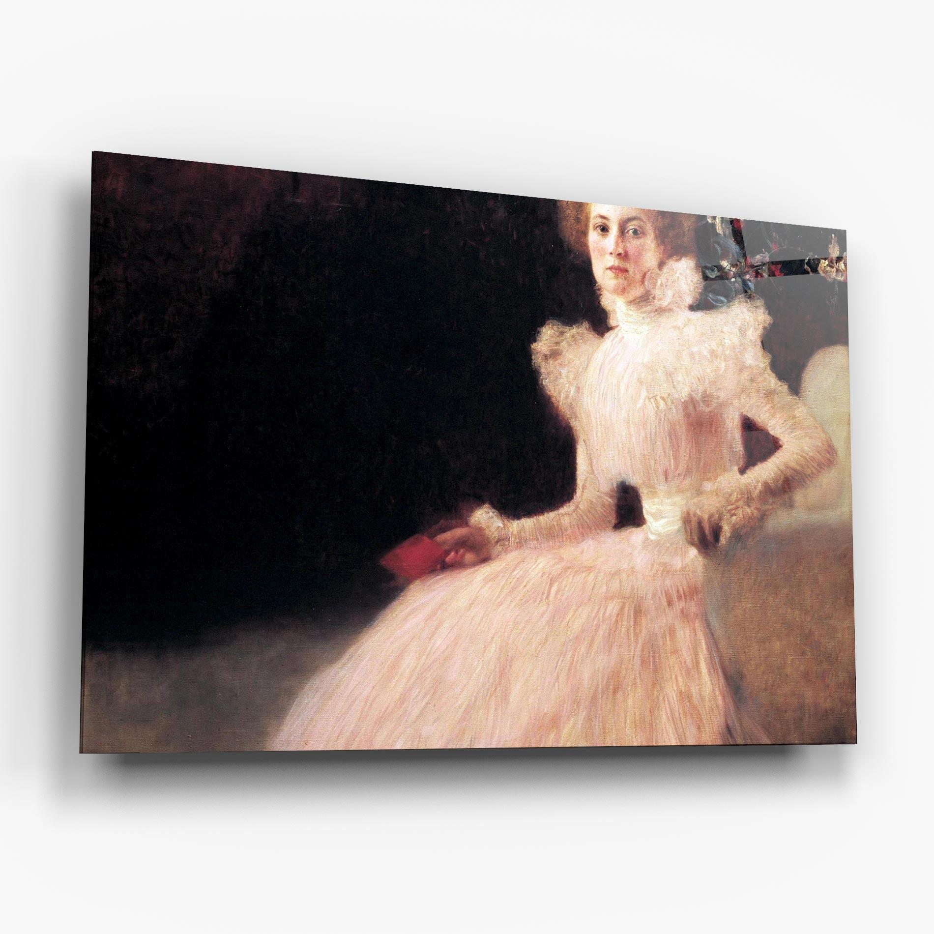 Obraz na Szkle Gustav Klimt Pink Dress mockup 6