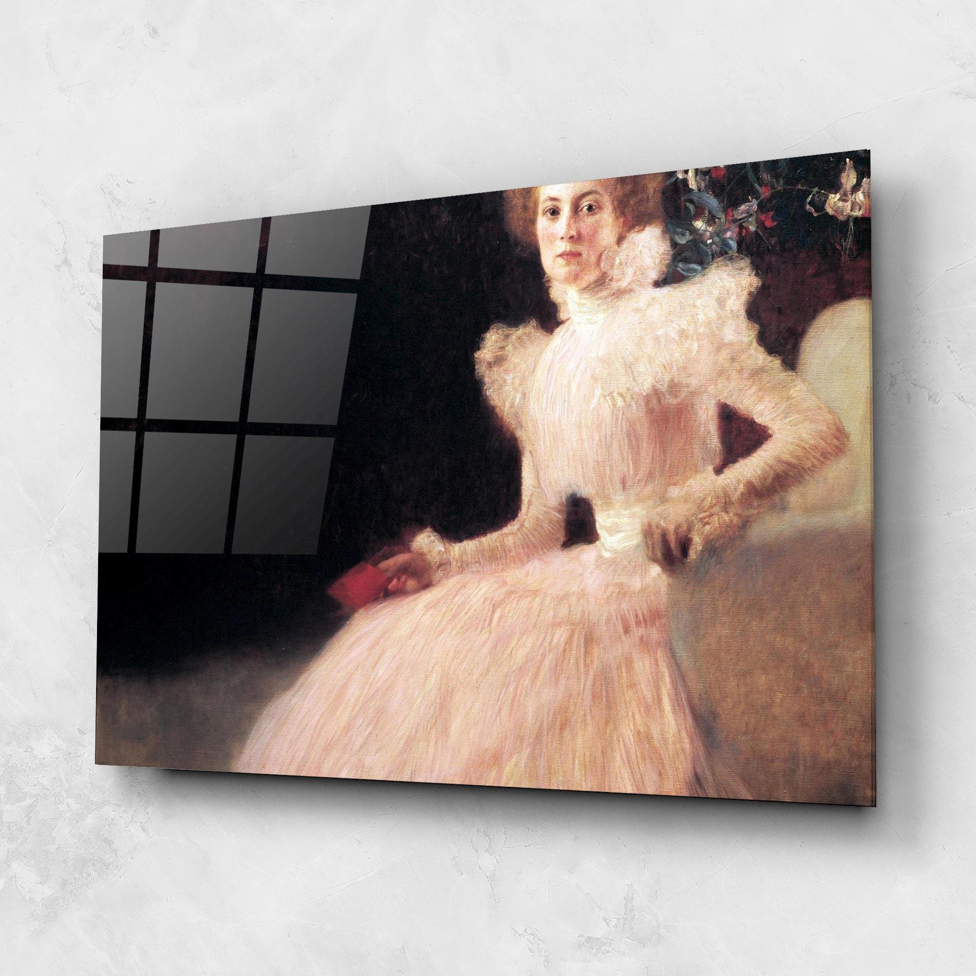 Obraz na Szkle Gustav Klimt Pink Dress mockup 1