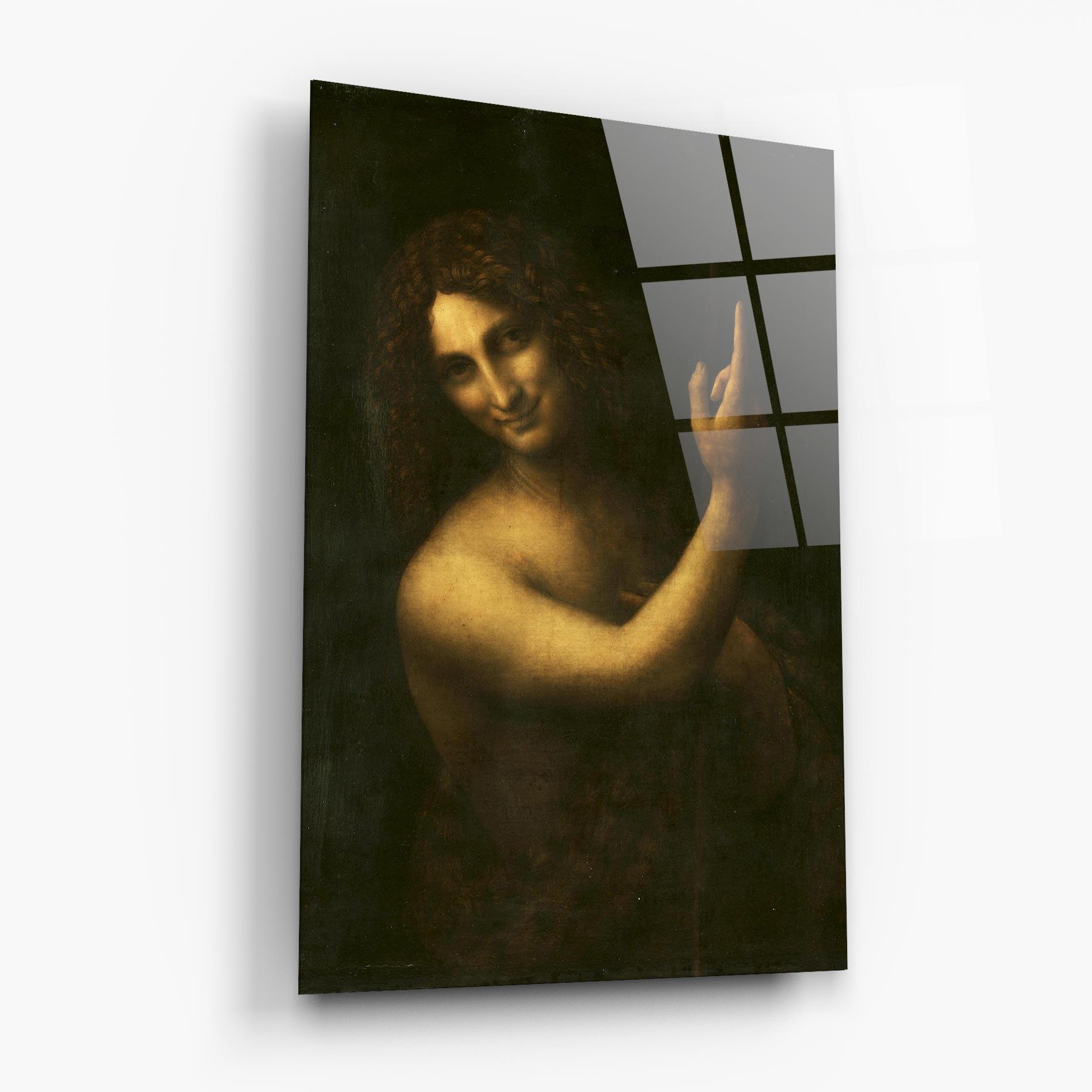 Obraz na Szkle Seonardo Da Vinci Saint John The Baptist mockup 6