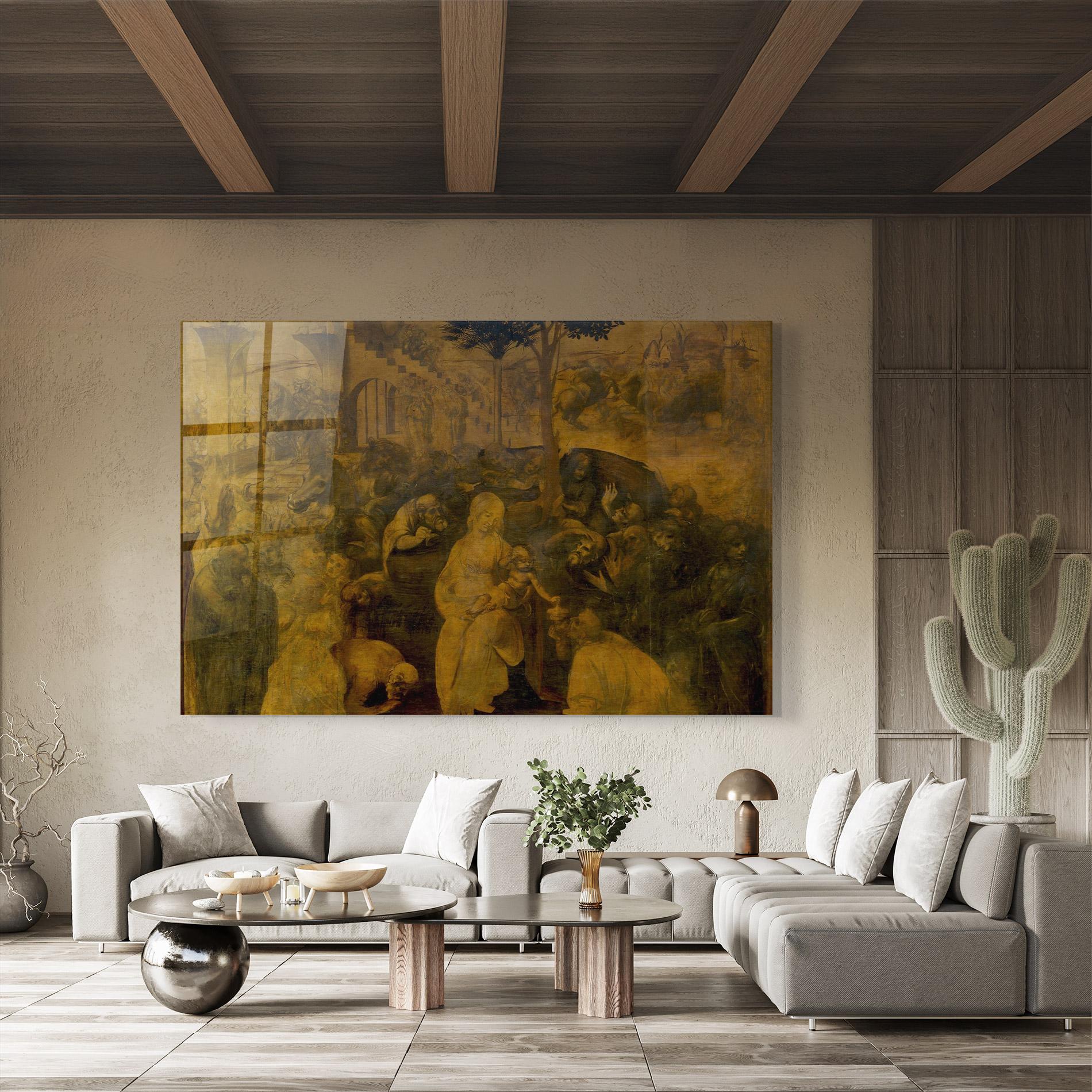 Obraz na Szkle Leonardo Da Vinci Adorazione Dei Magi mockup 8