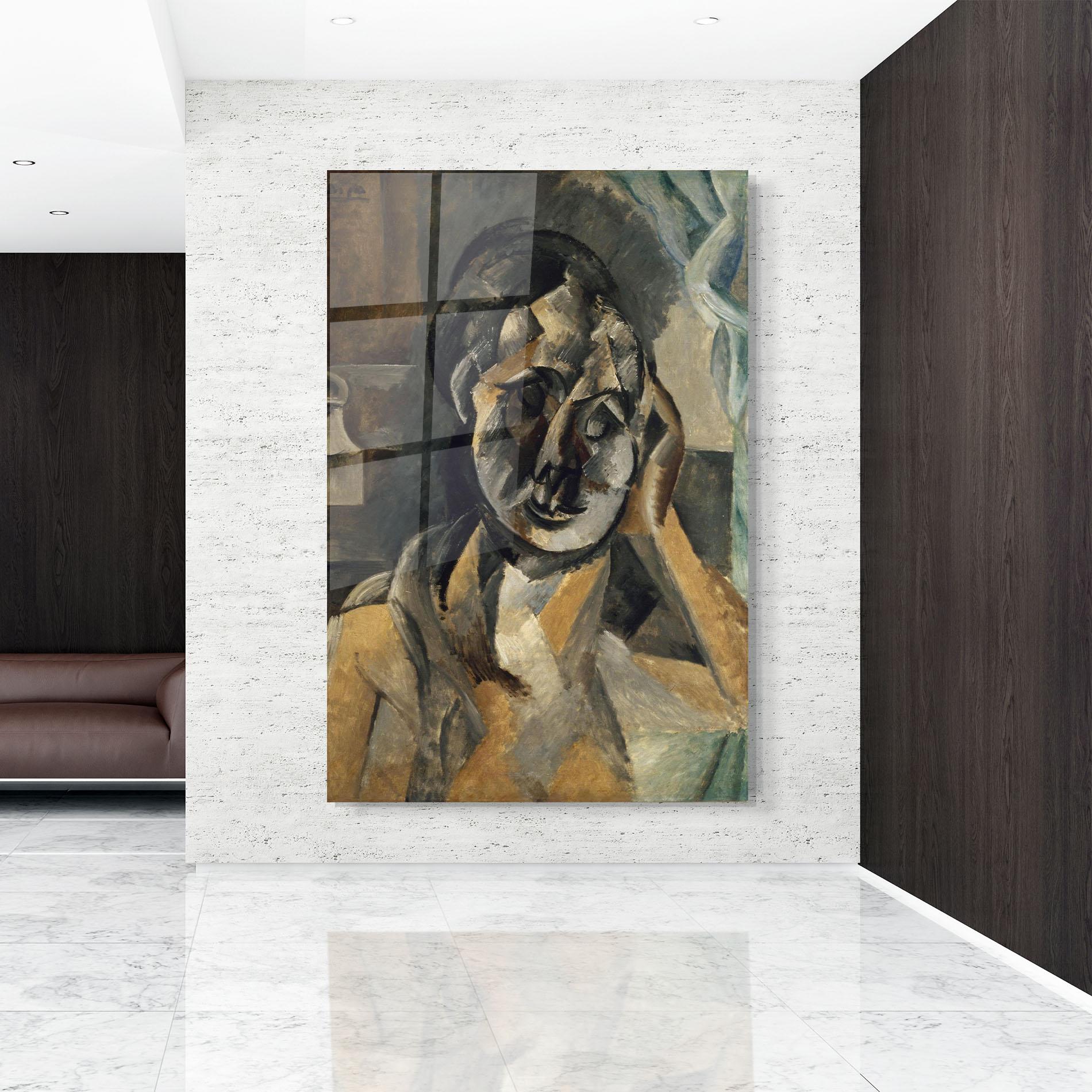 Obraz na Szkle Woman With Mustard mockup 9