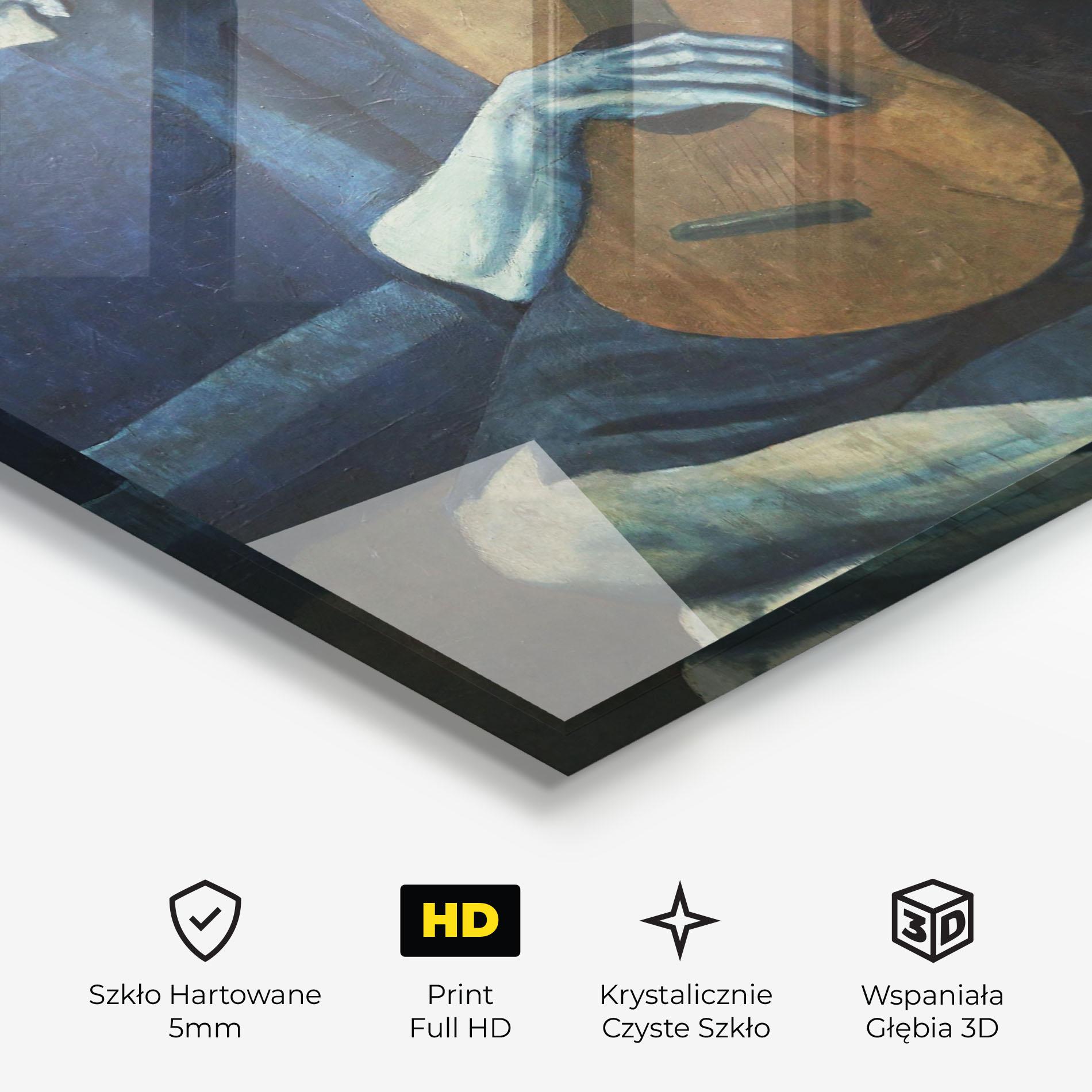 Obraz na Szkle Old Guitarist mockup 3