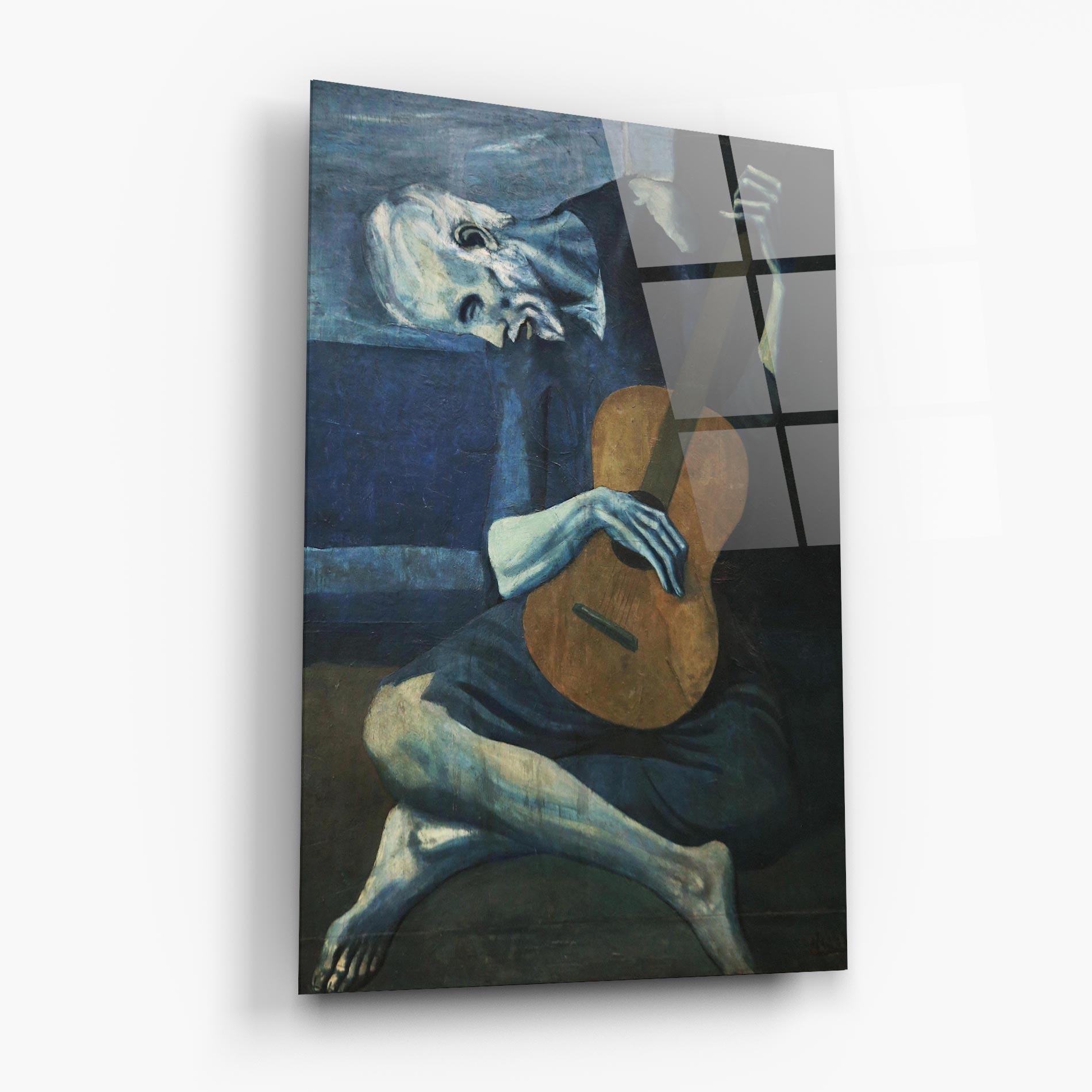 Obraz na Szkle Old Guitarist mockup 6