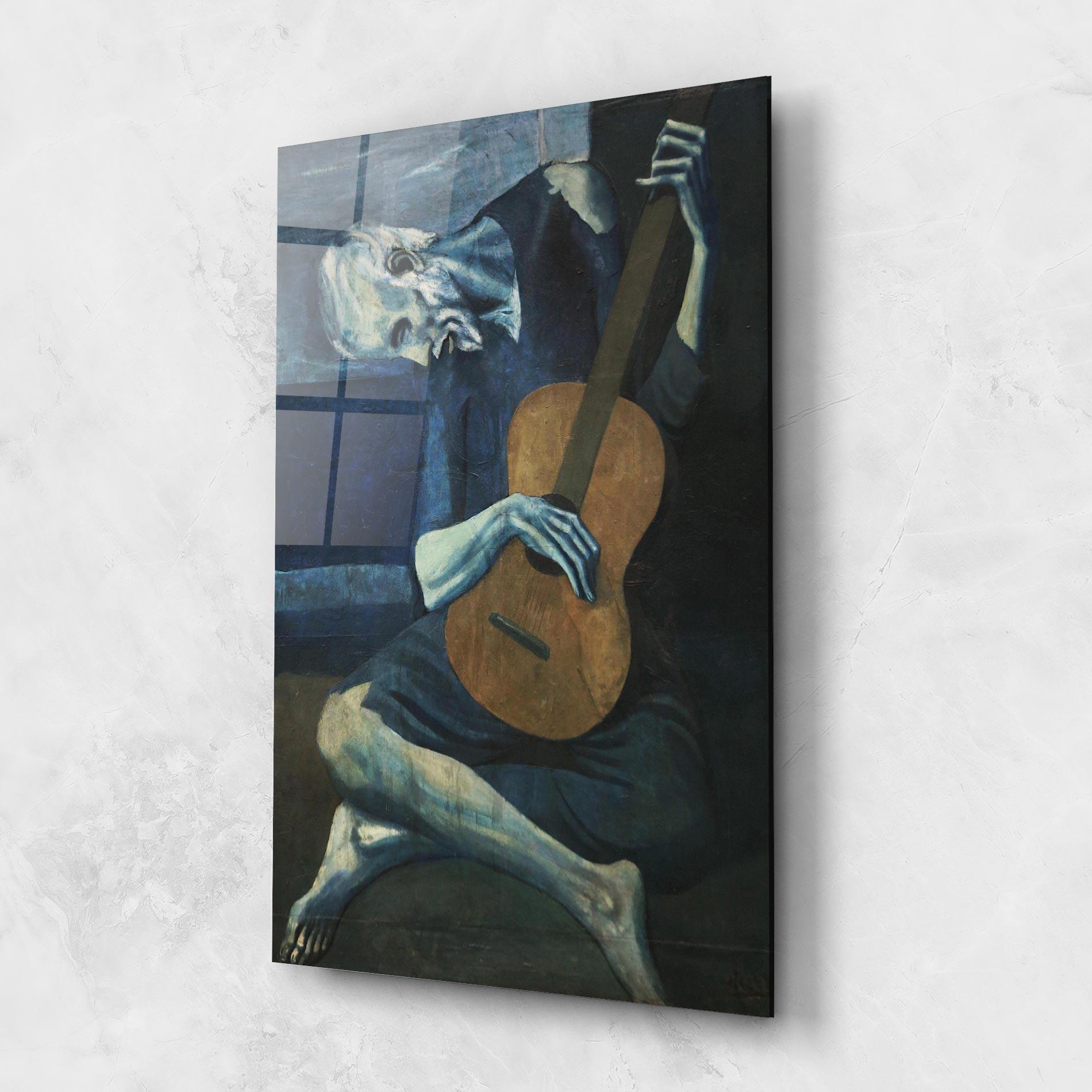 Obraz na Szkle Old Guitarist mockup 1
