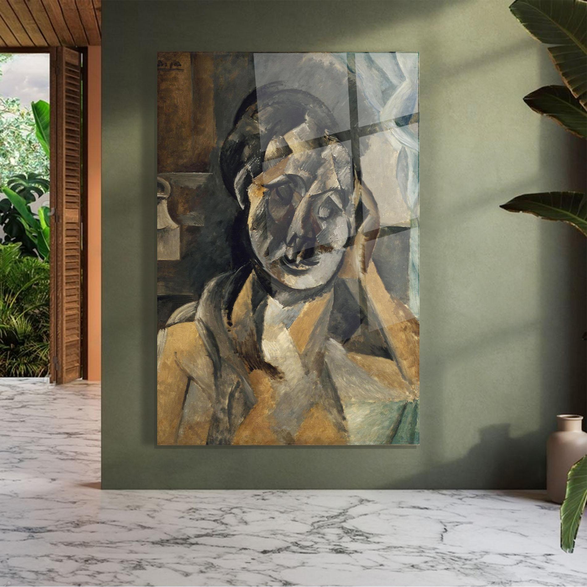 Obraz na Szkle Woman With Mustard mockup 7