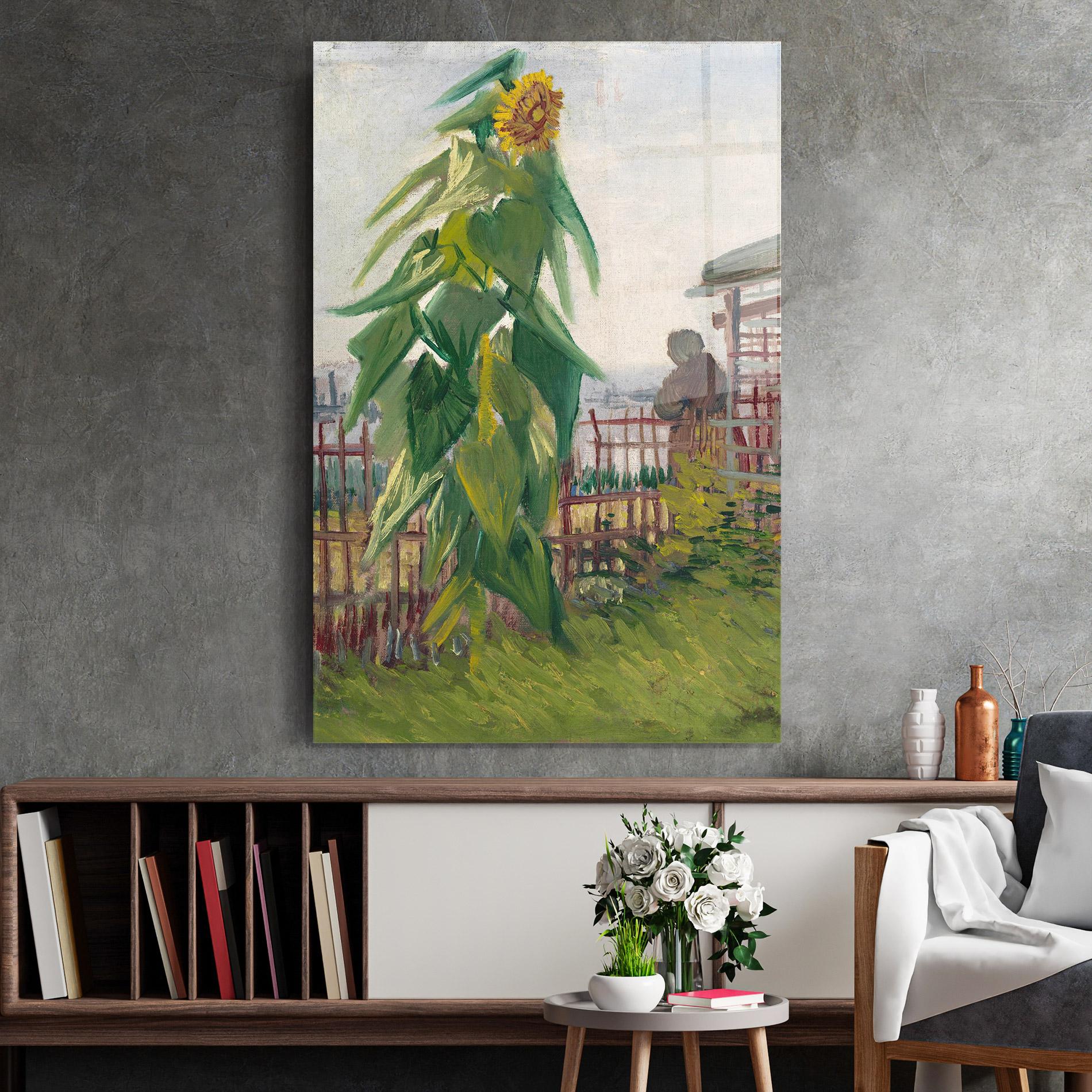 Obraz na Szkle Allotment With Sunflower mockup 2