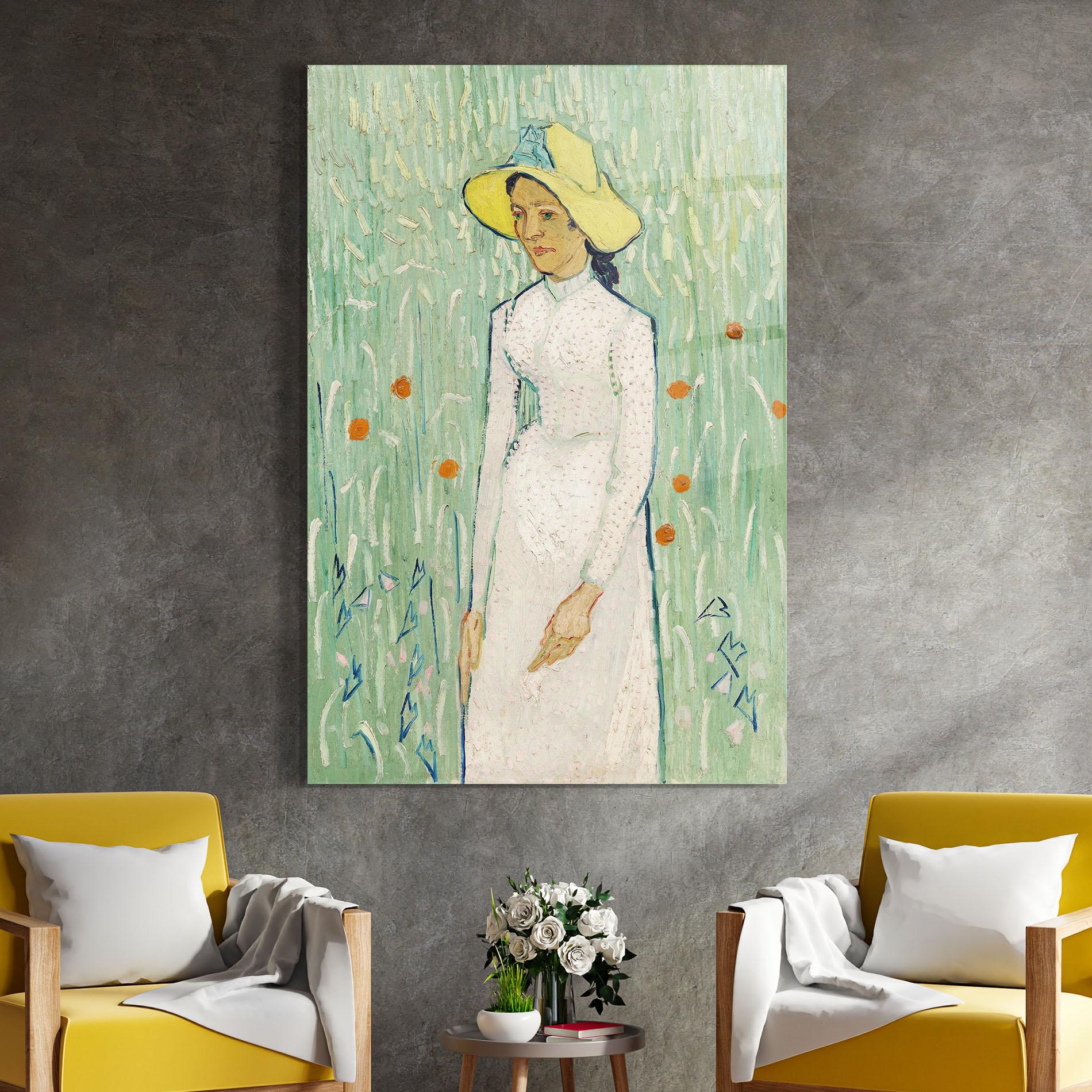 Obraz na Szkle Girl In White mockup 4