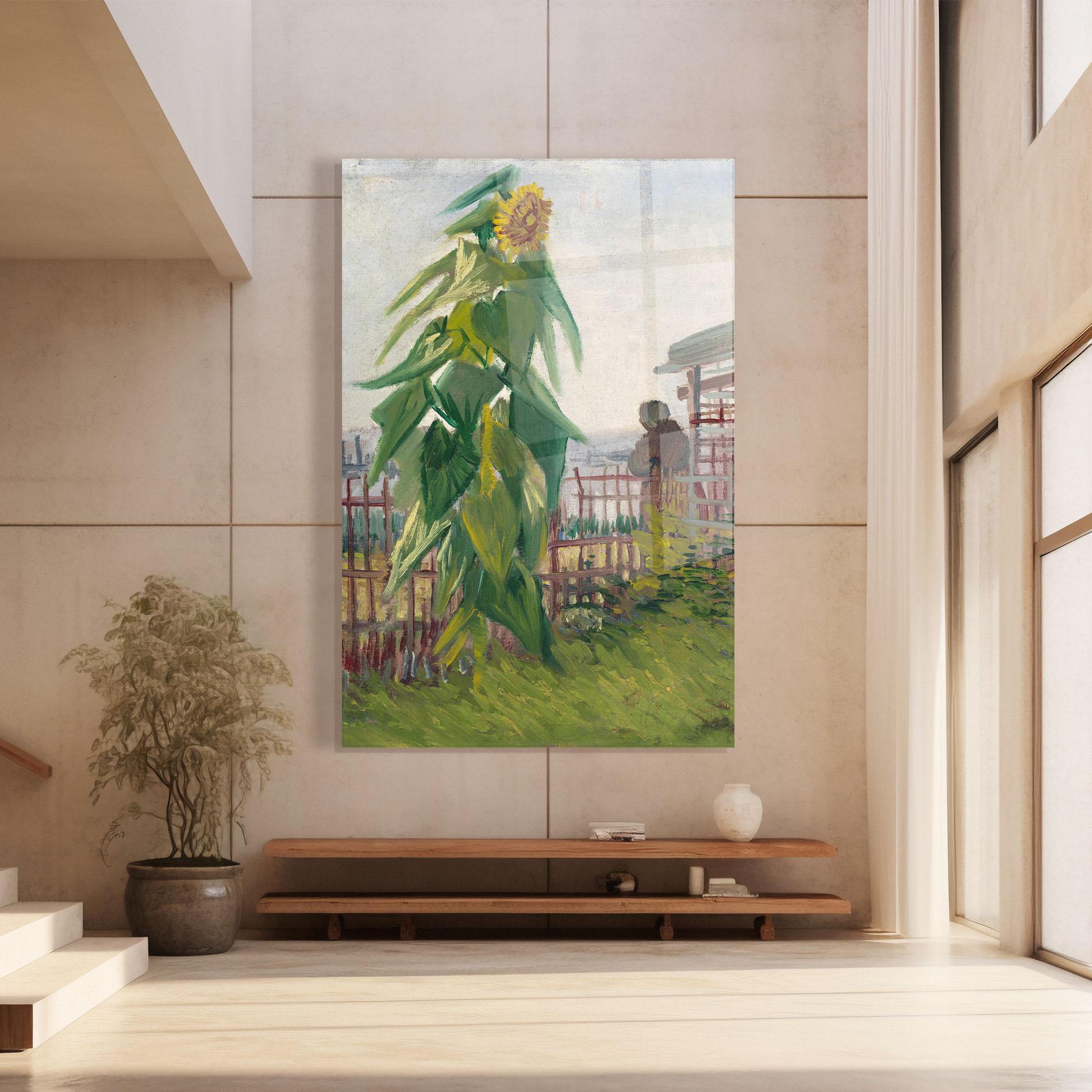 Obraz na Szkle Allotment With Sunflower mockup 8