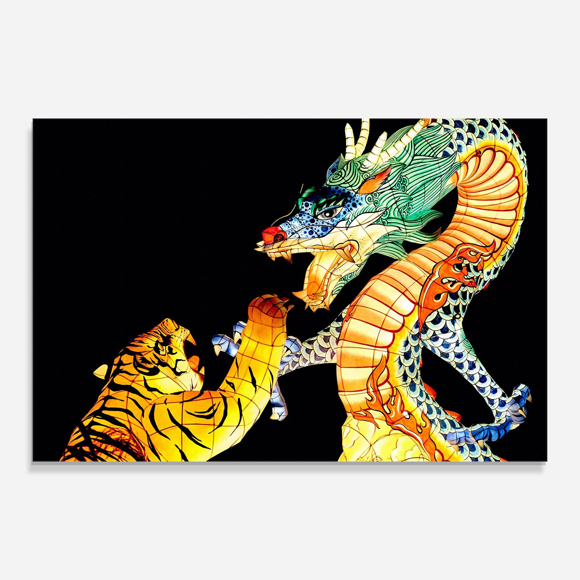 Obraz na Szkle Chinese Dragon And Tiger mockup 0