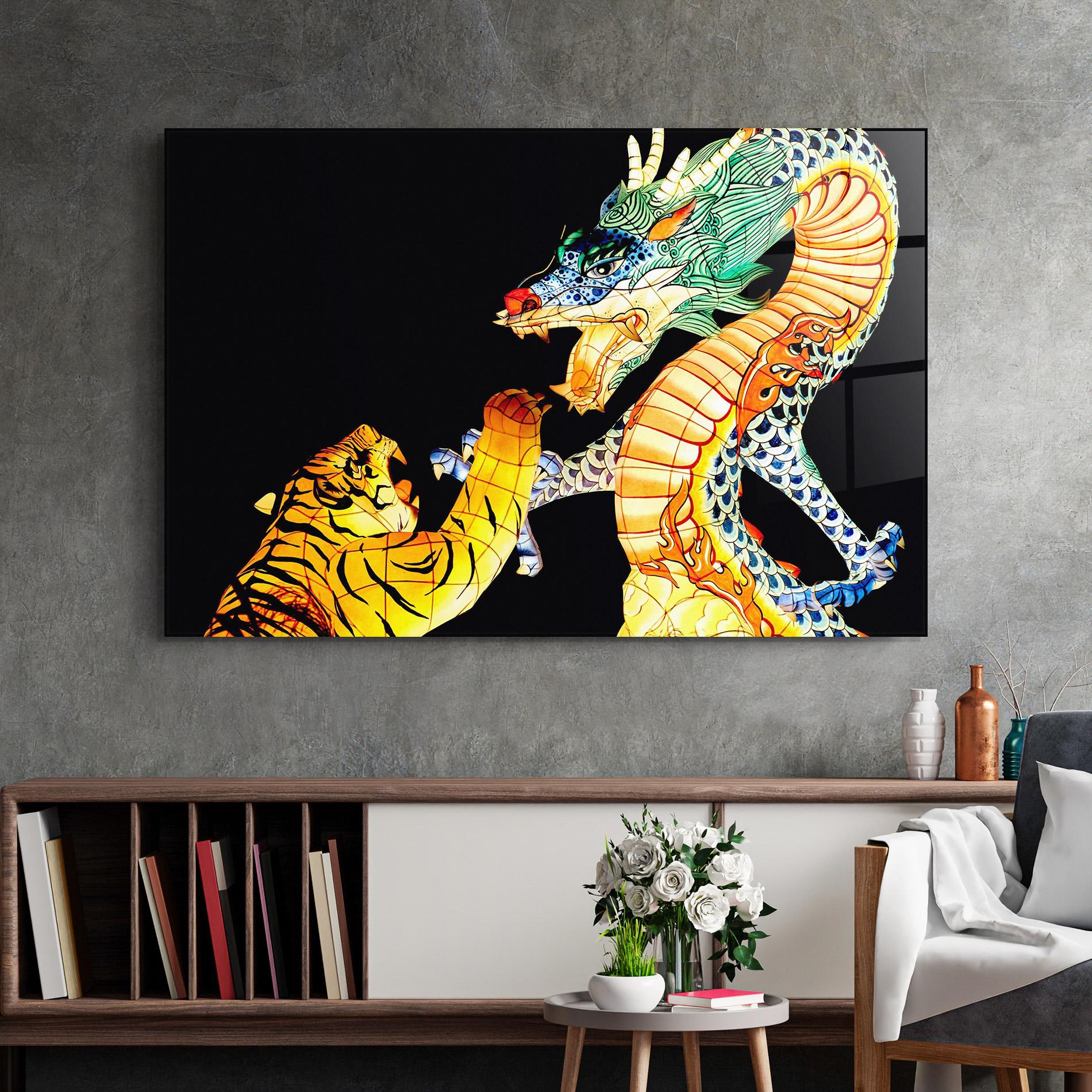 Obraz na Szkle Chinese Dragon And Tiger mockup 2