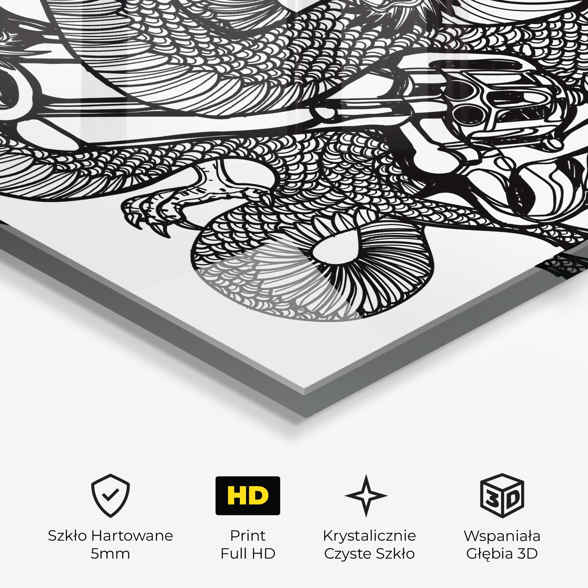 Obraz na Szkle Dragon Gun mockup 3