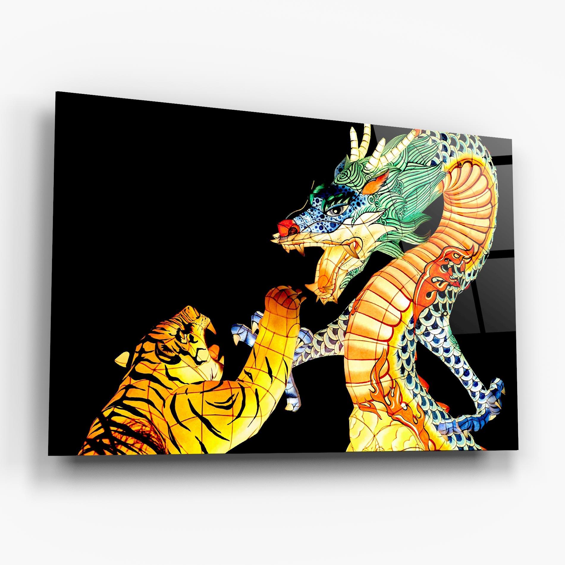 Obraz na Szkle Chinese Dragon And Tiger mockup 6