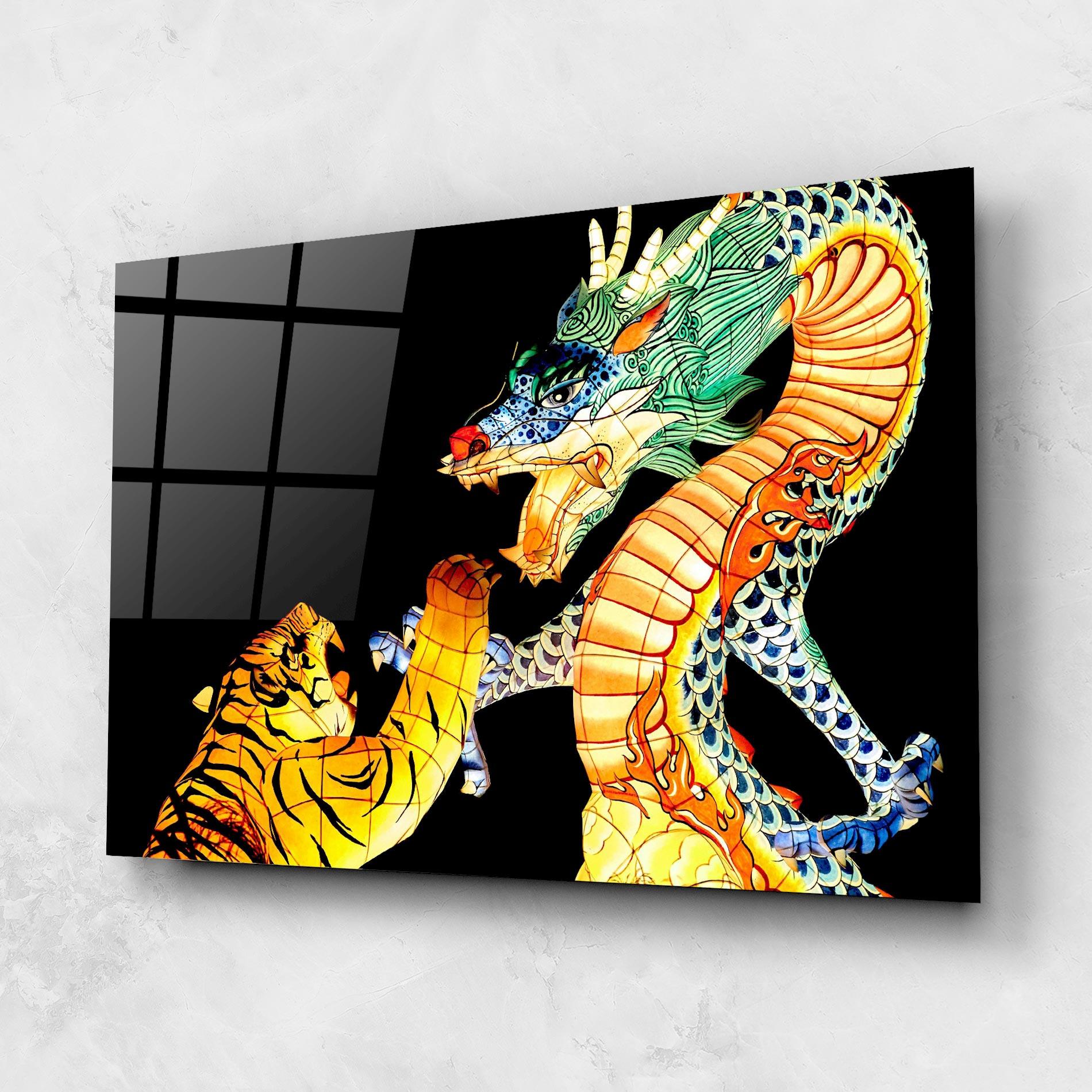 Obraz na Szkle Chinese Dragon And Tiger mockup 1