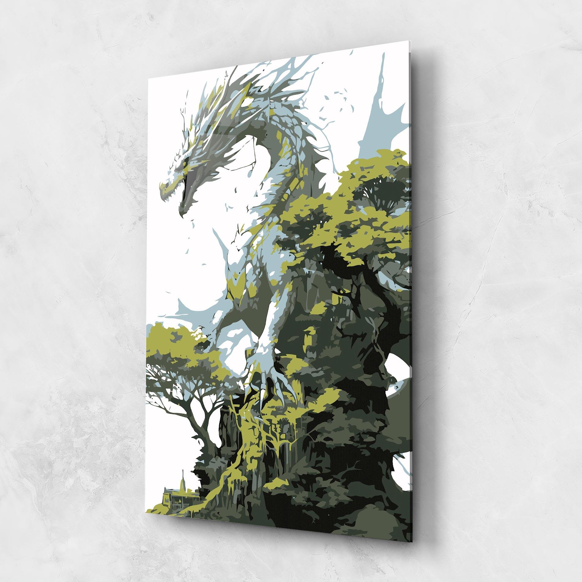 Obraz na Szkle Grey Nature Dragon mockup 1