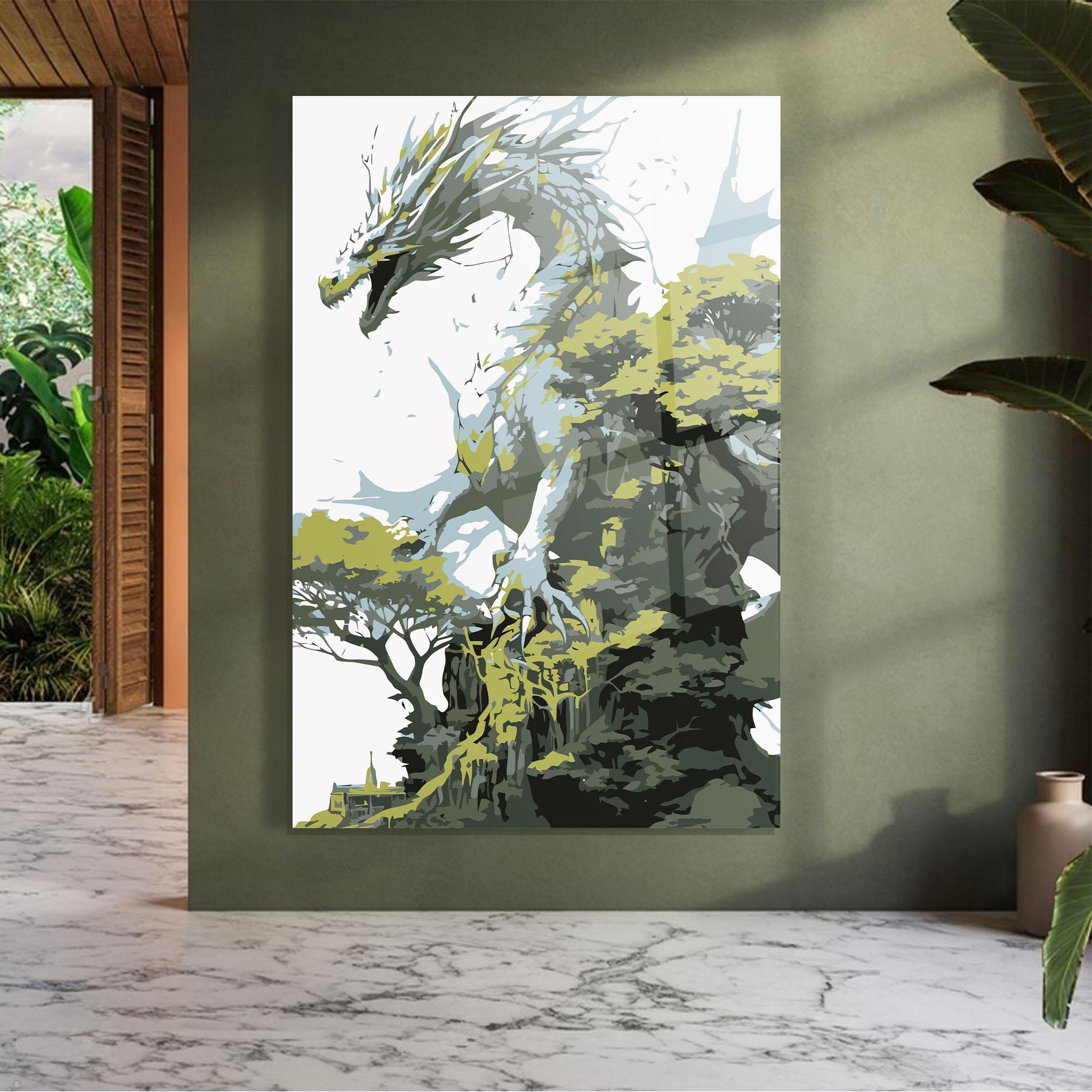 Obraz na Szkle Grey Nature Dragon mockup 7