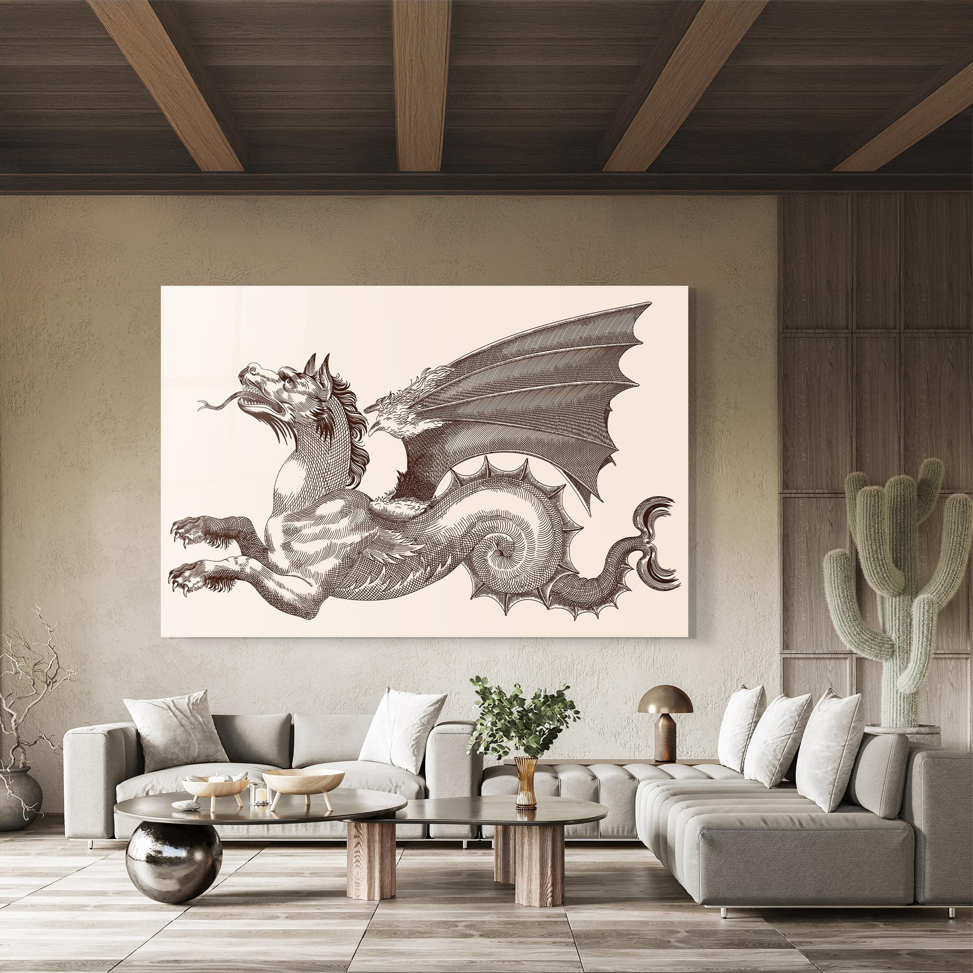 Obraz na Szkle Brown Dragon mockup 8