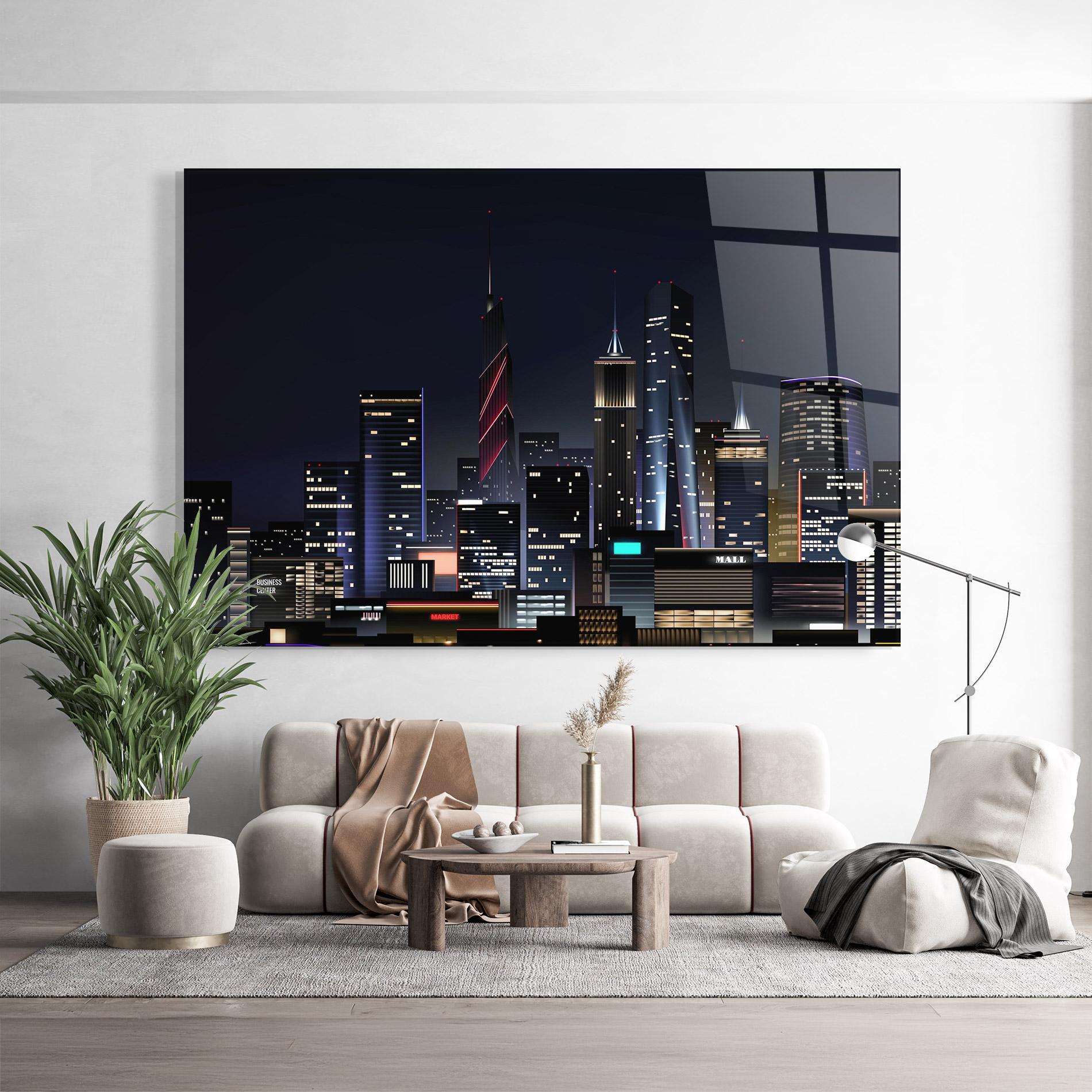 Obraz na Szkle Night City mockup 9