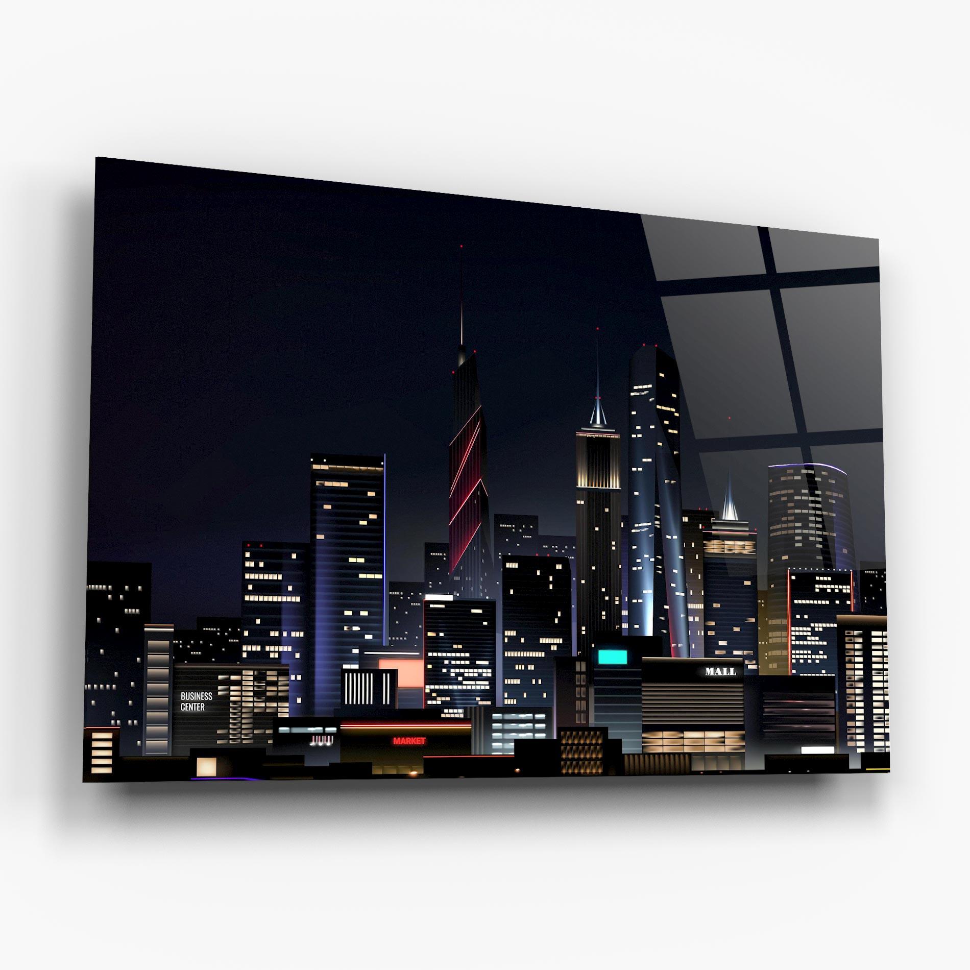 Obraz na Szkle Night City mockup 6