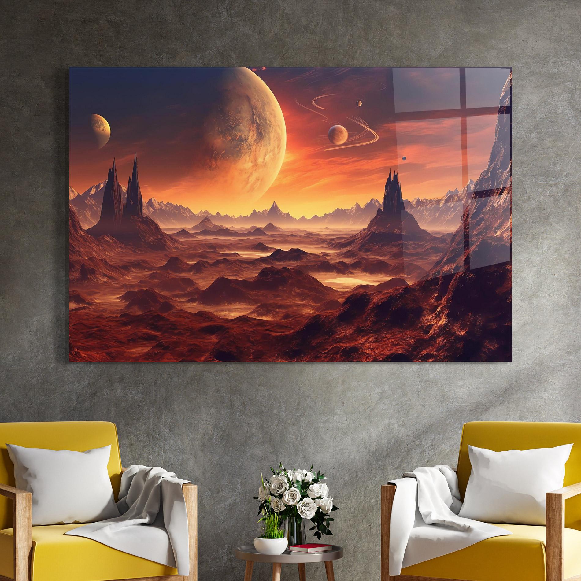 Obraz na Szkle Fiery Orange Sunset mockup 4