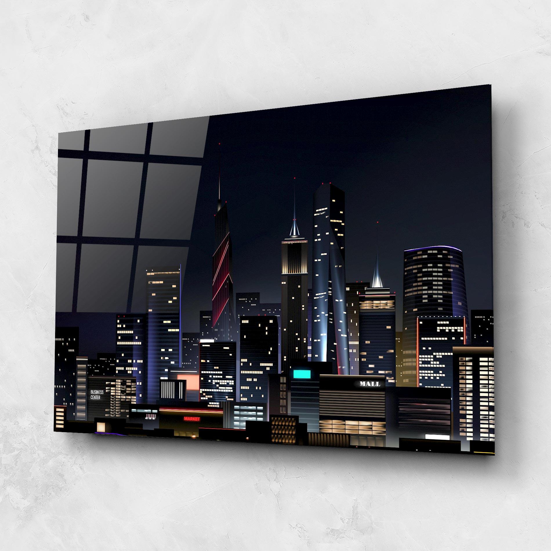 Obraz na Szkle Night City mockup 1