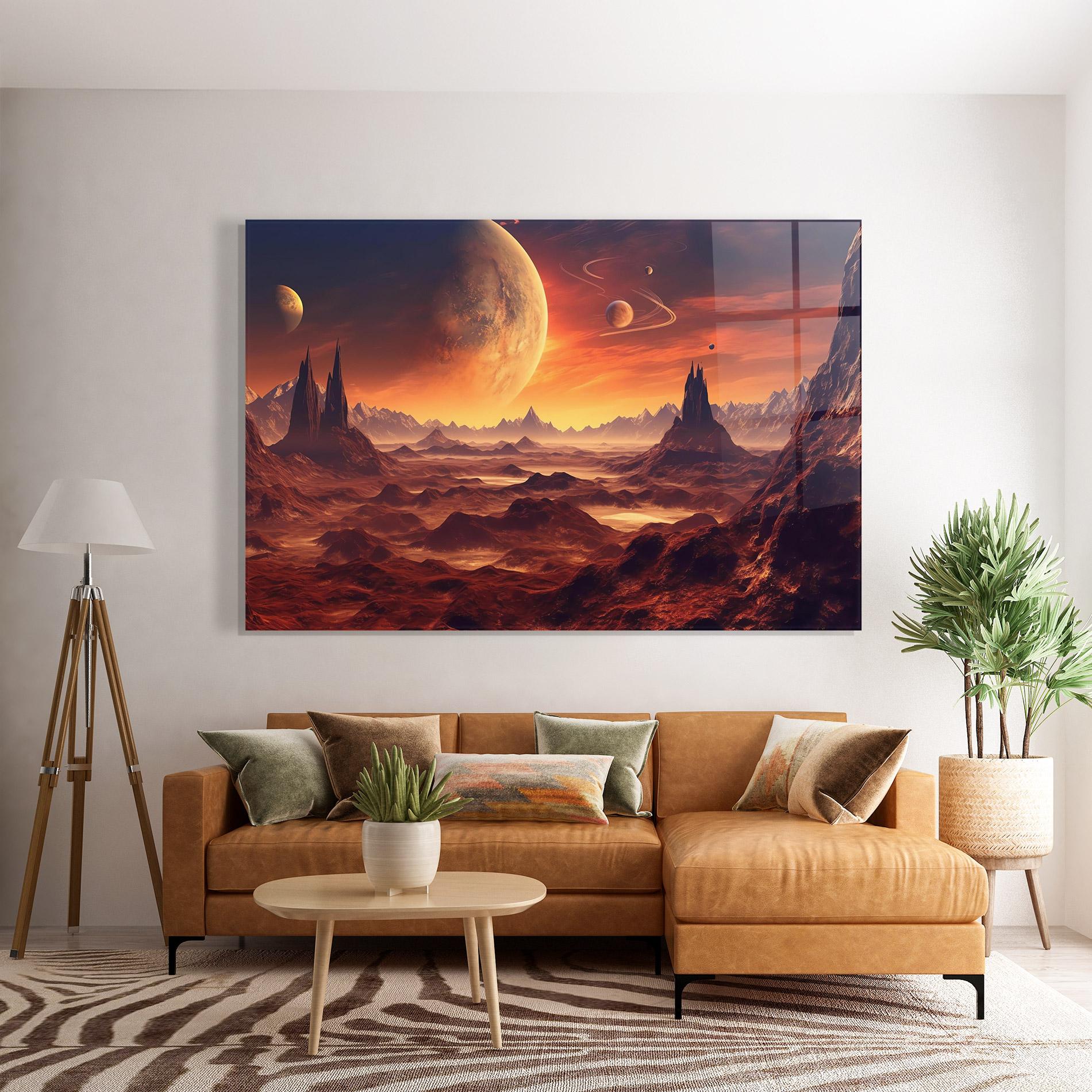 Obraz na Szkle Fiery Orange Sunset mockup 7