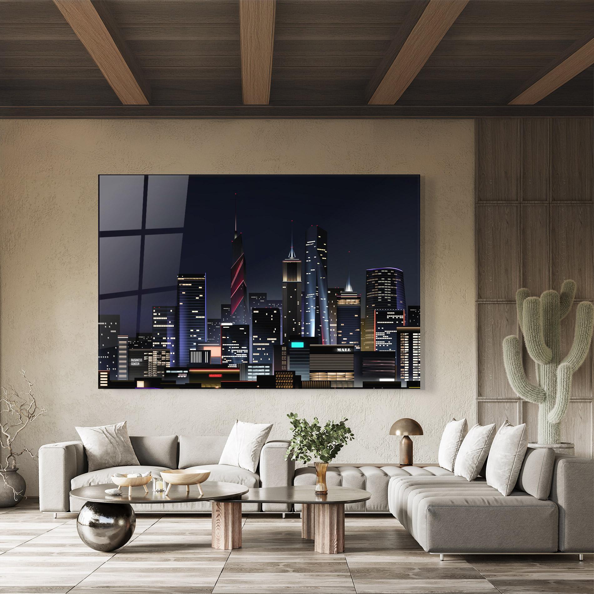 Obraz na Szkle Night City mockup 8