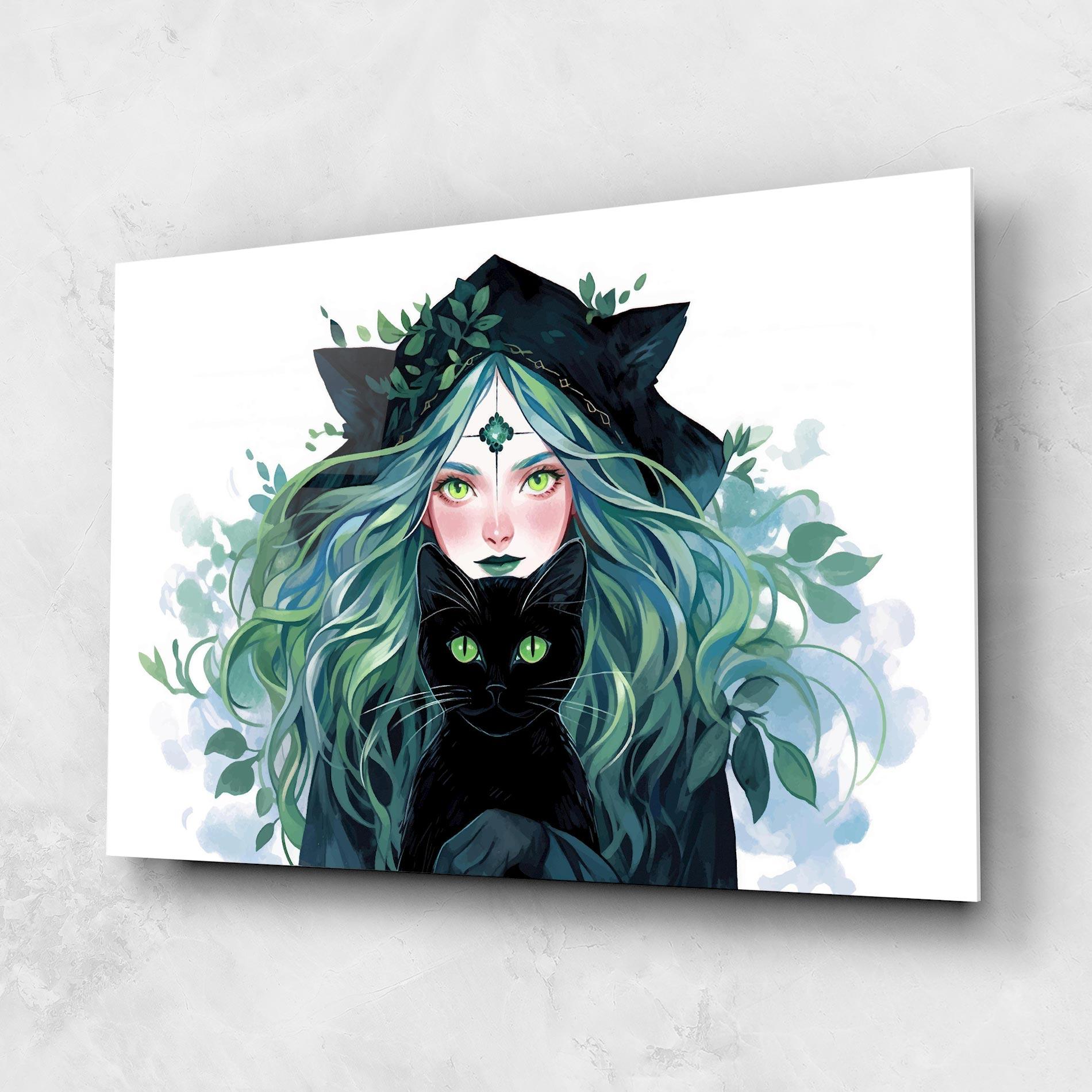 Obraz na Szkle Magic Cat Witch mockup 1