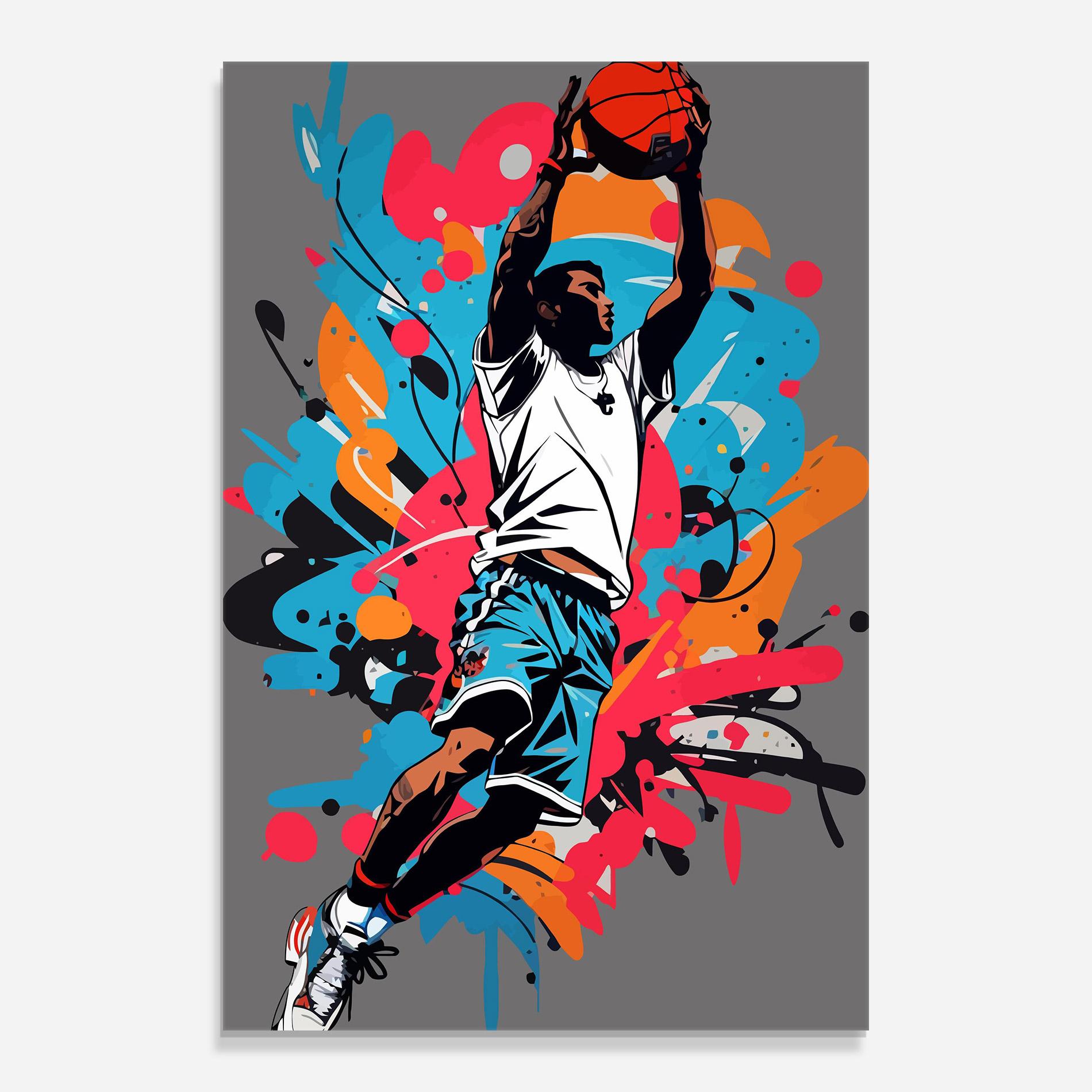 Obraz na Szkle Blue Red Basket mockup 0