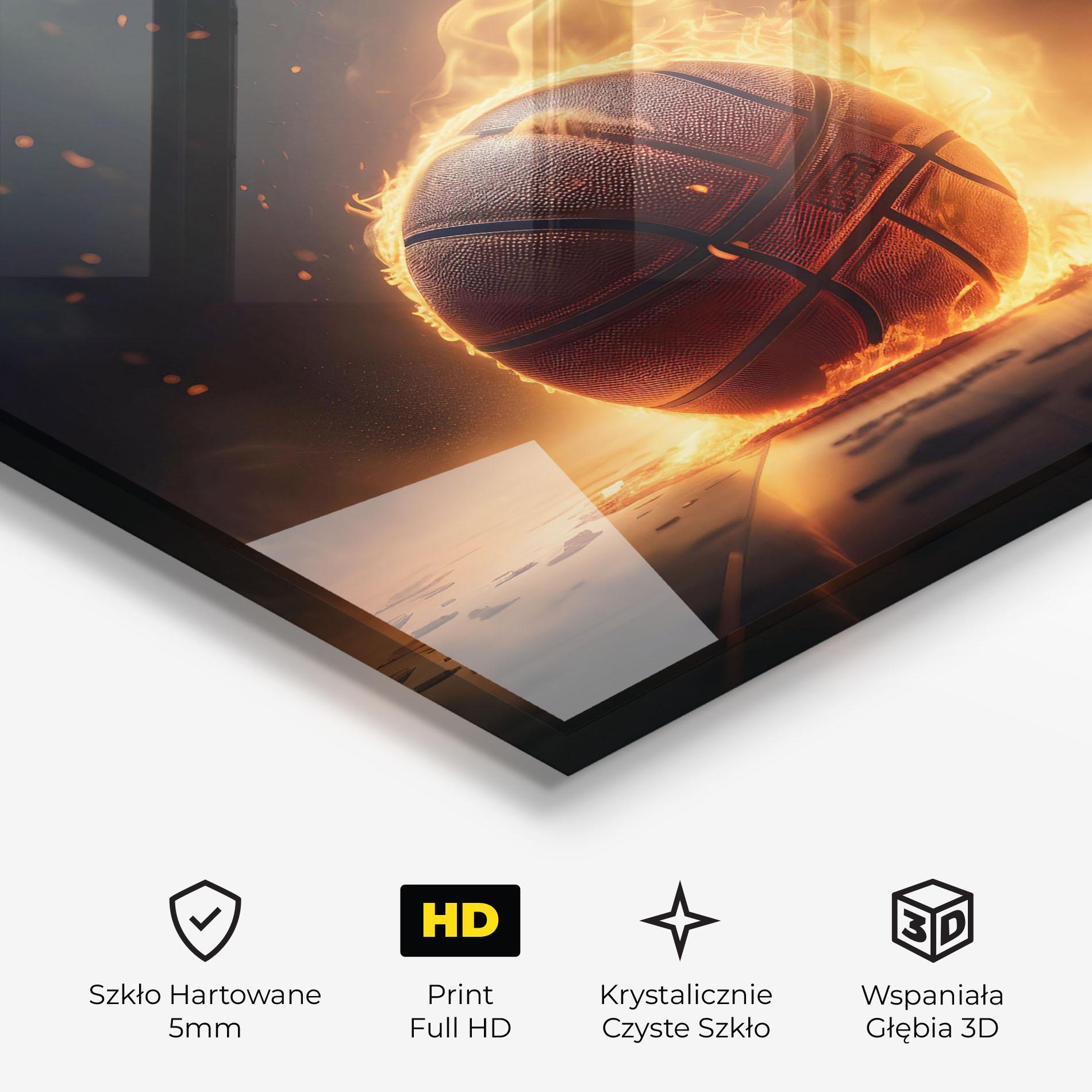 Obraz na Szkle Fire Basketball mockup 3