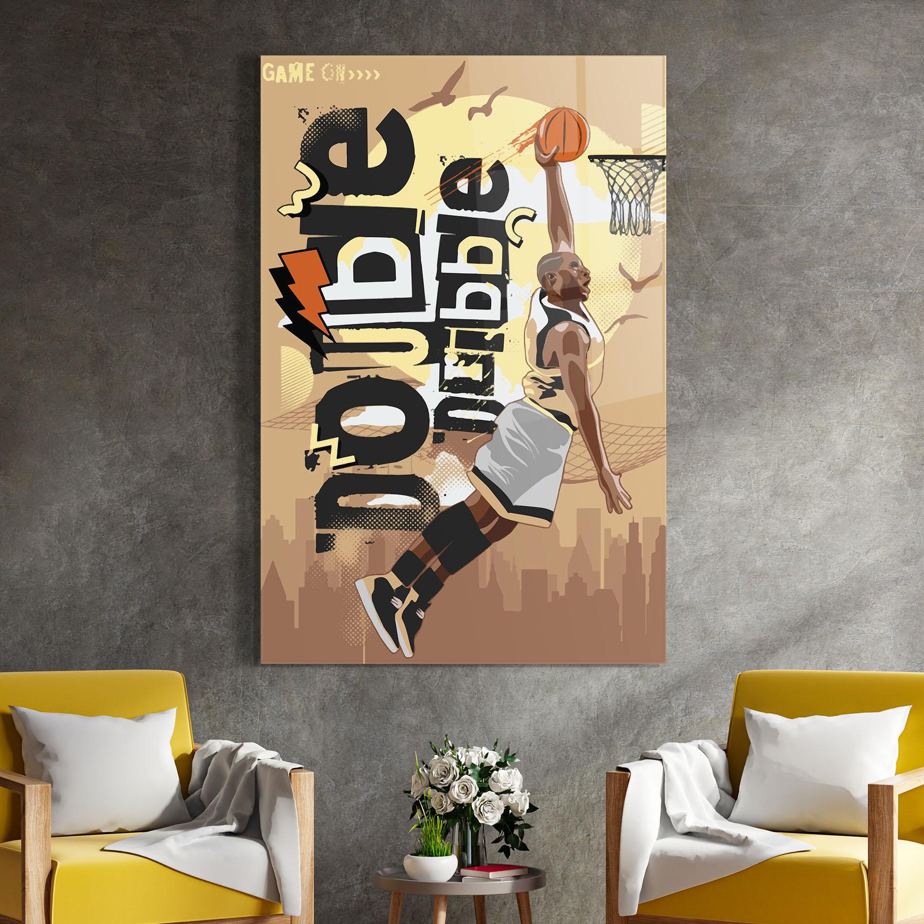 Obraz na Szkle Double Dribble mockup 4