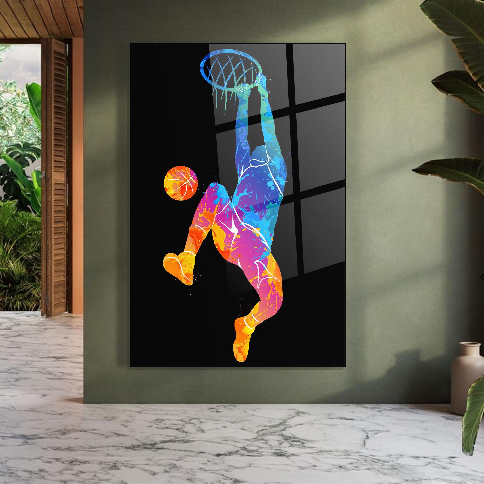 Obraz na Szkle Blue Basket Hoop mockup 7