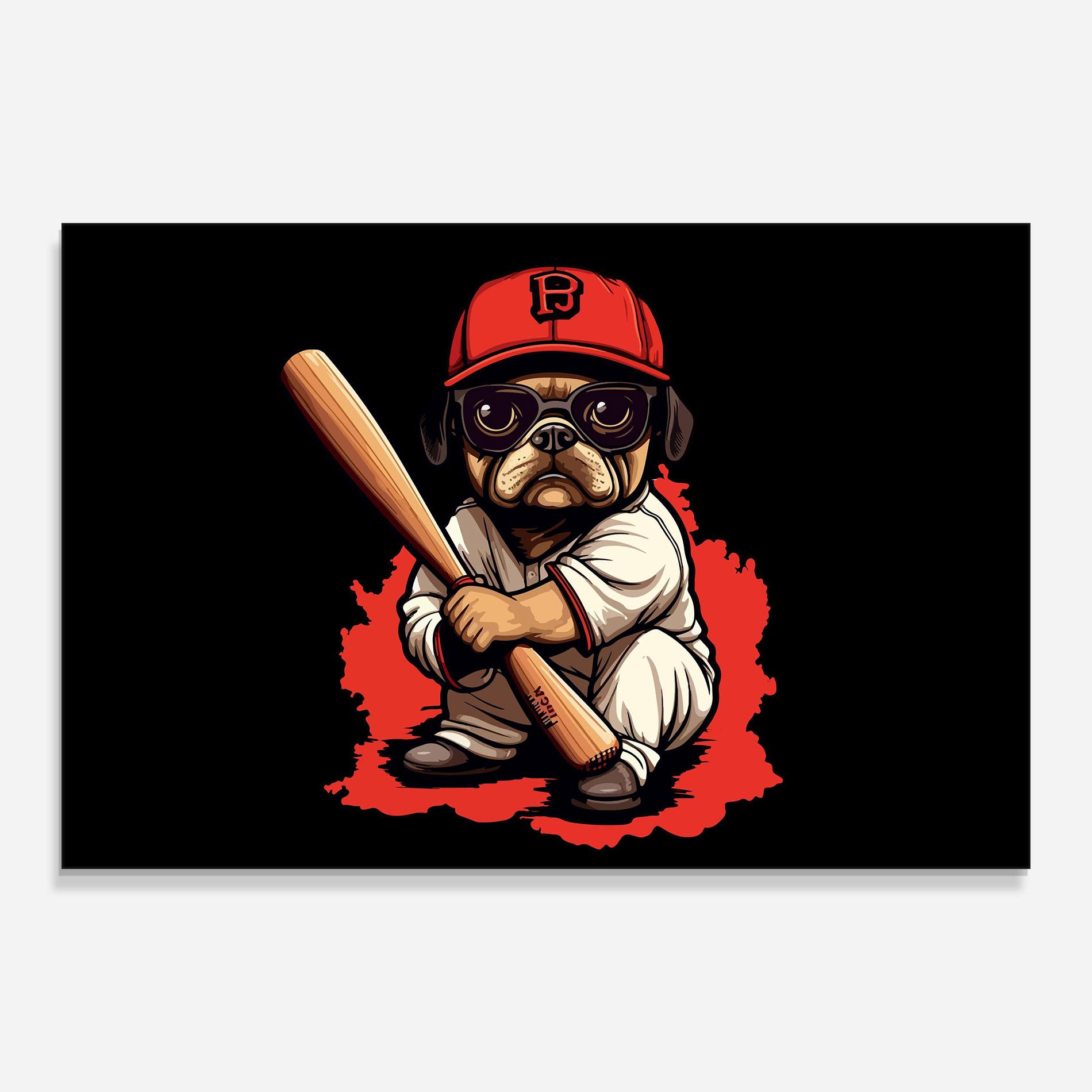Obraz na Szkle Baseball Dog mockup 0
